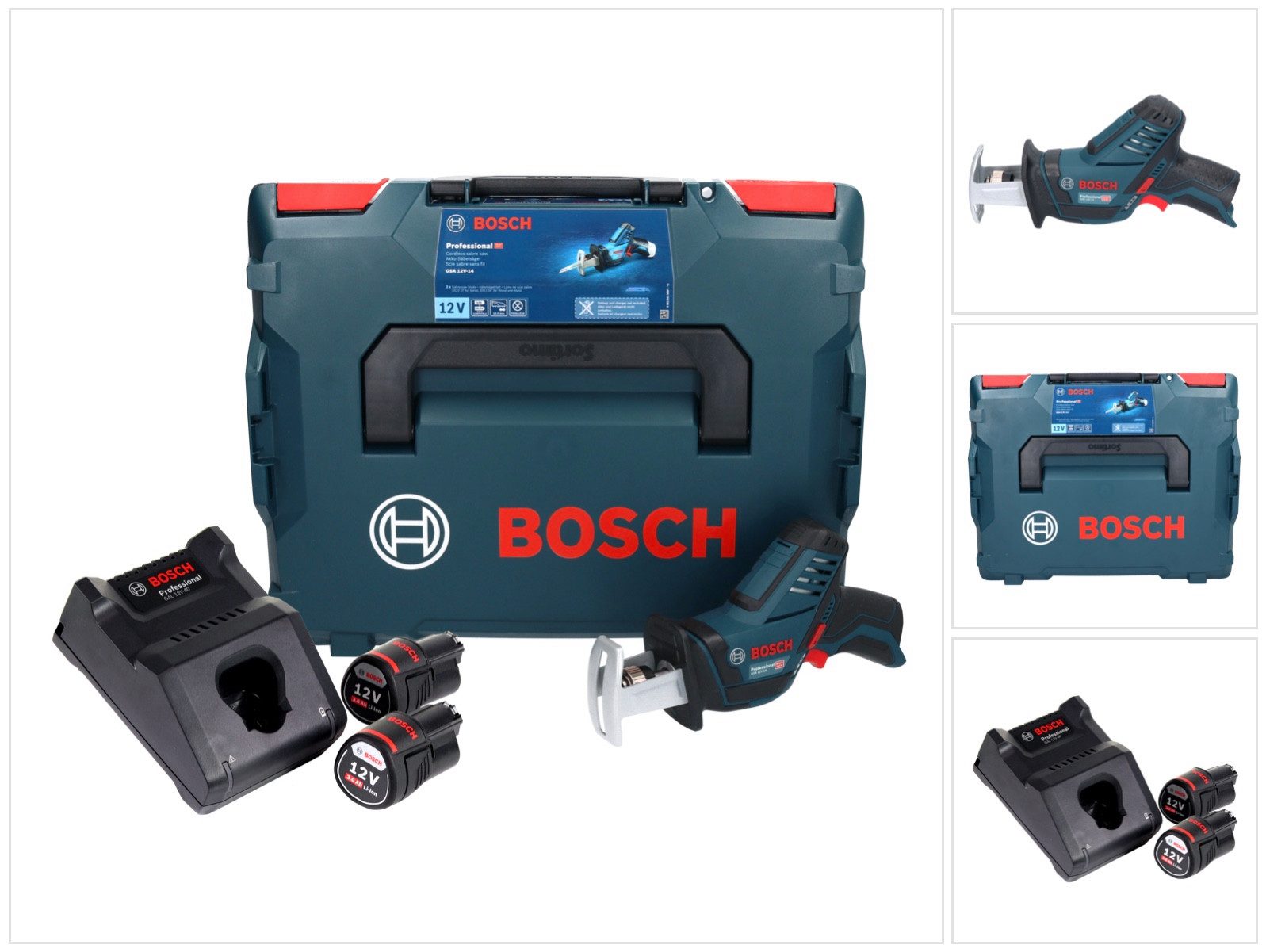 Bosch Professional Akku-Reciprosäge GSA 12V-14 Professional Akku Säbelsäge 12 V + 2x Akku 3,0 Ah