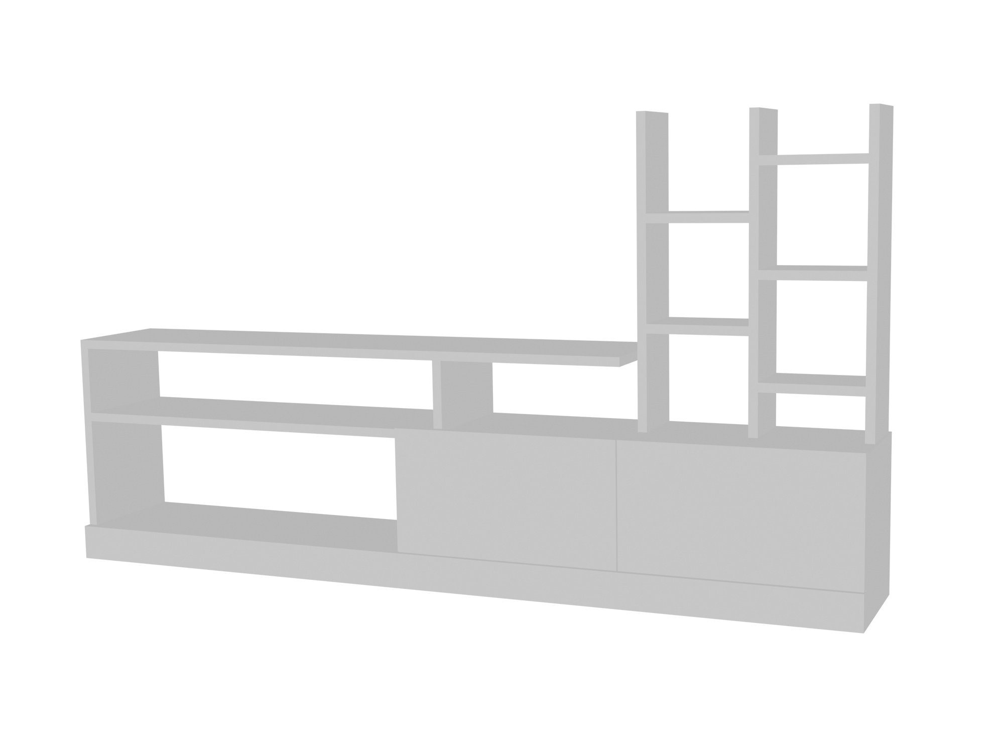 moebel17 Wohnwand Wohnwand Dolunay Weiß, (Einzelmöbel, 1-St., Wohnwand mit günstig online kaufen