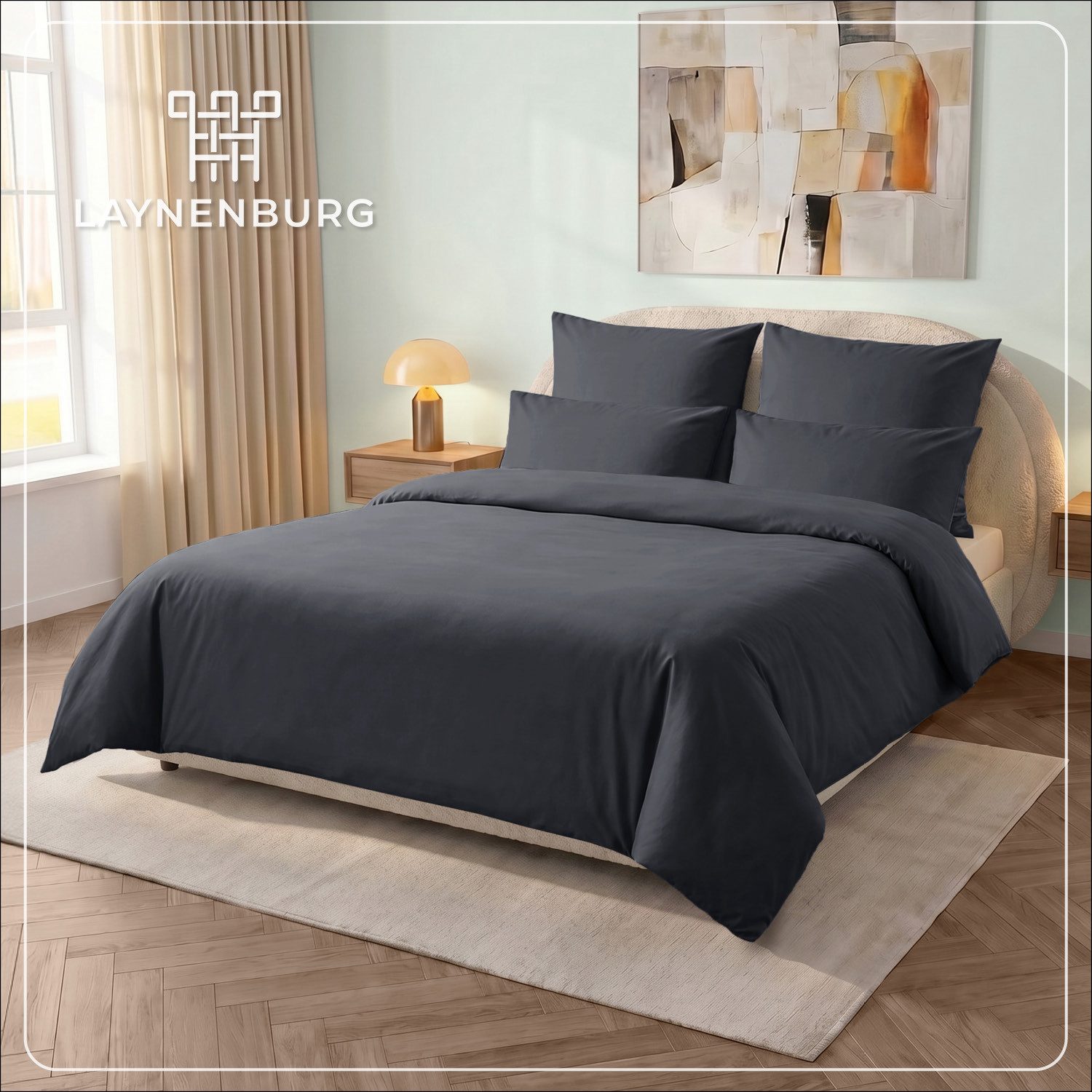 Laynenburg Bettwäsche SuperSoft aus 100% Baumwolle in 135x200 oder 155x220 cm, Kuschel-Bettwäsche mit Reißverschluss, feiner als Flanell, Fein-Biber – Bild 2 von 5