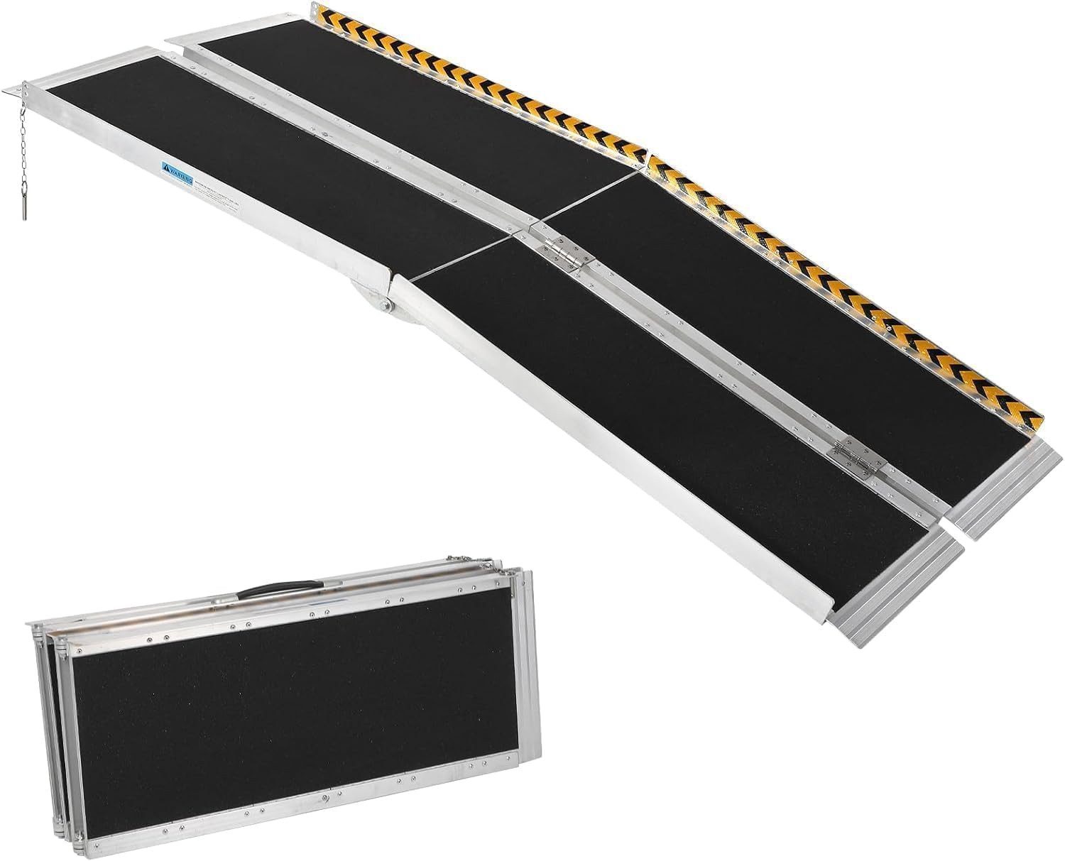 GarveeMore Auffahrrampe faltbare für Rollstühle,tragbare Rollstuhlrampe,Tragkraft 272 ​​kg, Rollstuhlrampe mit rutschfeste Oberfläche,reflektierende Streifen