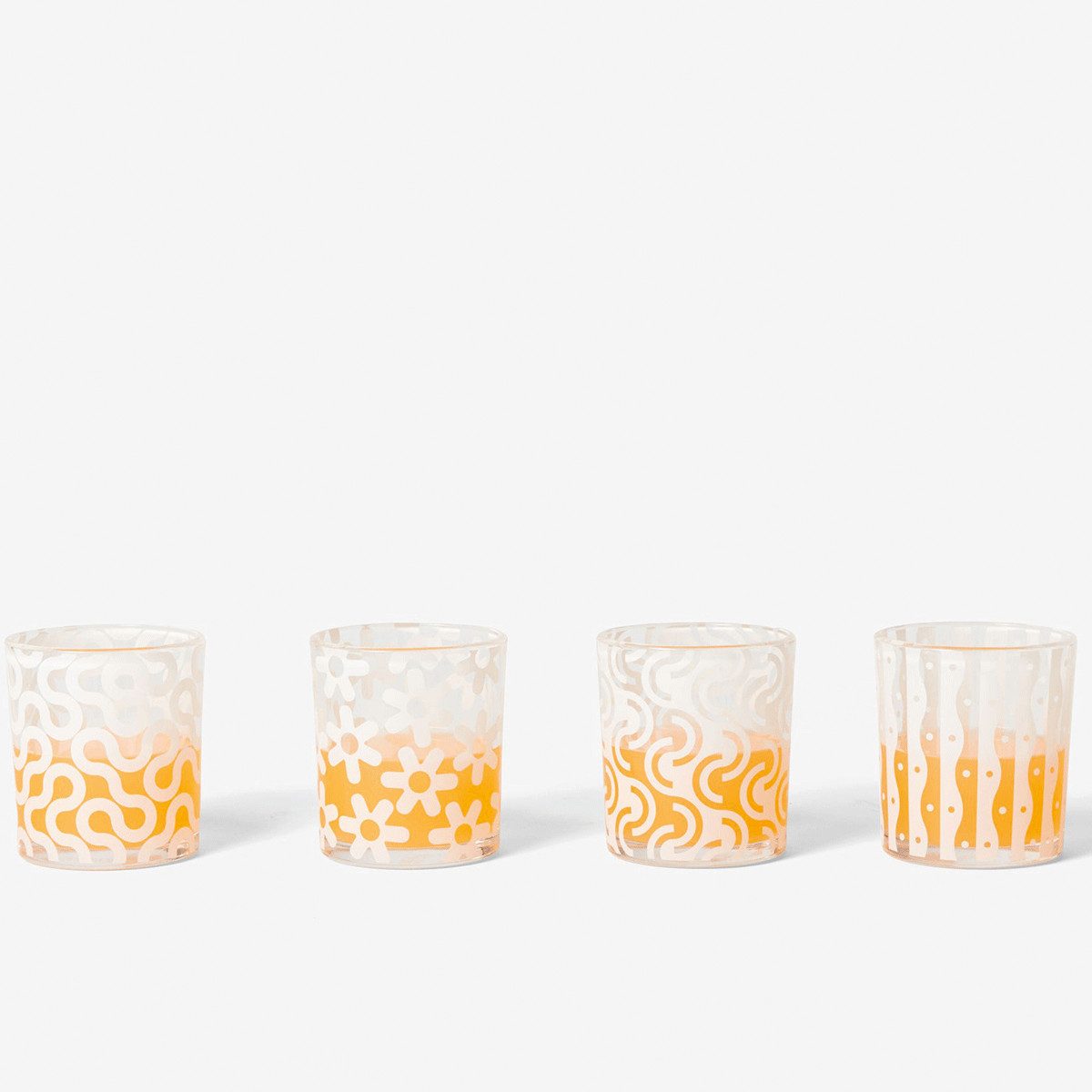 Glas Areaware Dusen Dusen Gläser, Muster, Weiß, 4 Stück