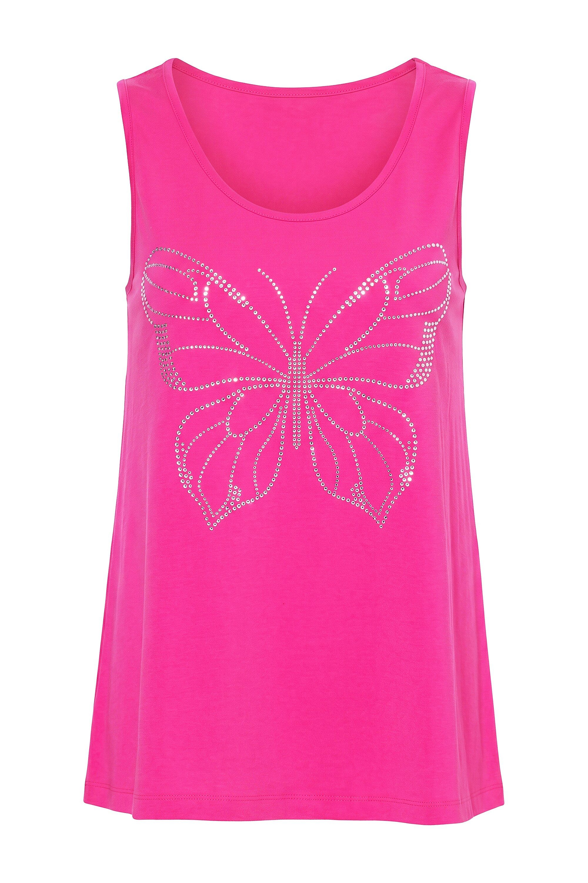 Angel of Style Longtop Top ärmellose A-Linie Glitzer-Schmetterling