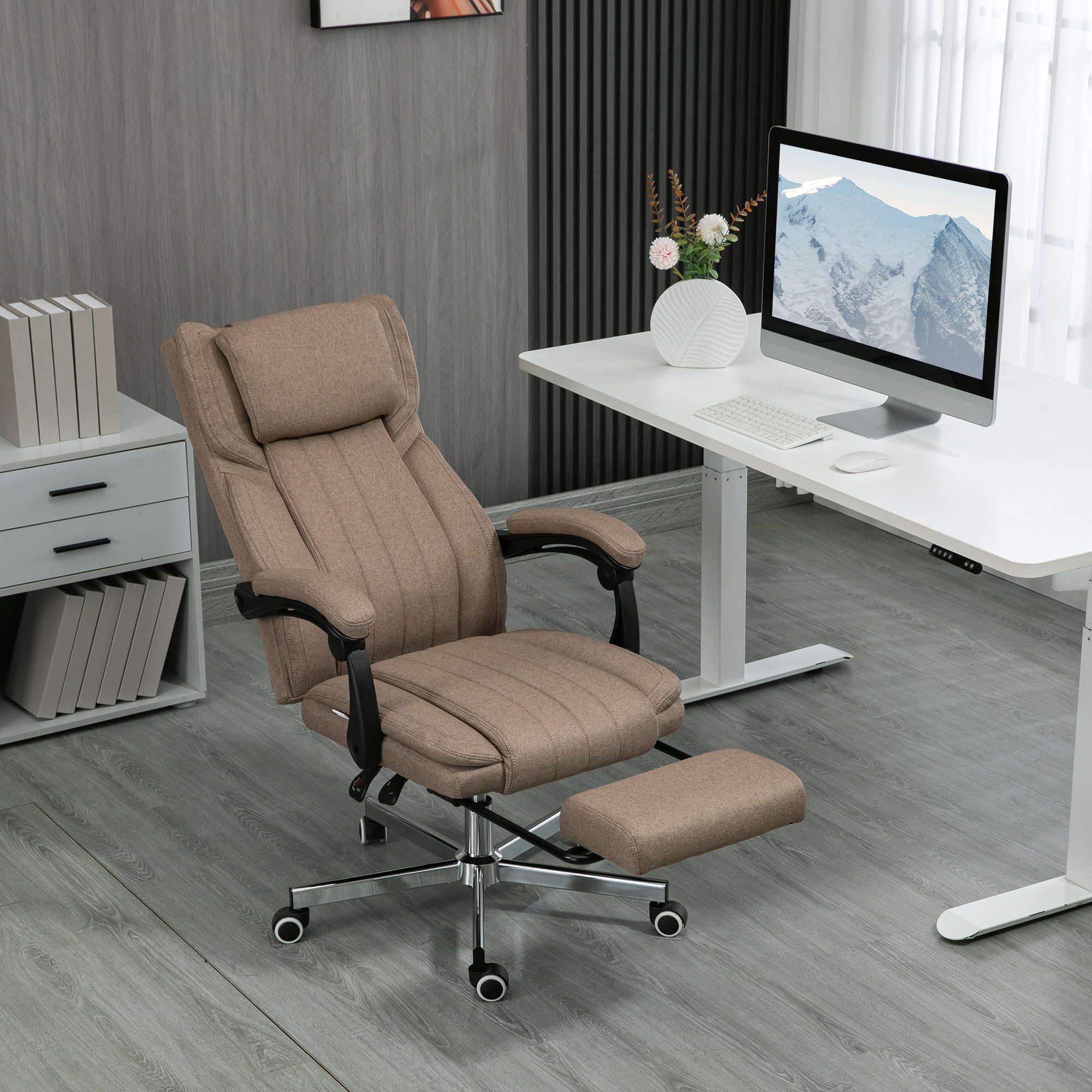 Vinsetto Schreibtischstuhl ergonomischer Bürostuhl mit 5 Massagemodi, verst günstig online kaufen
