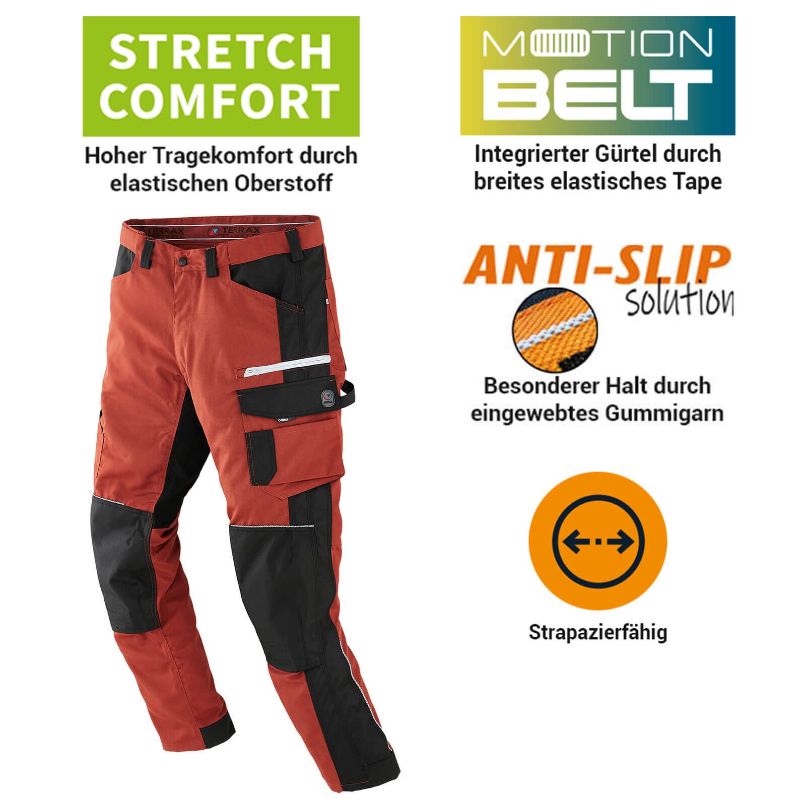 Terrax Workwear Arbeitshose Herren Bundhose für die Arbeit mit Knietaschen günstig online kaufen
