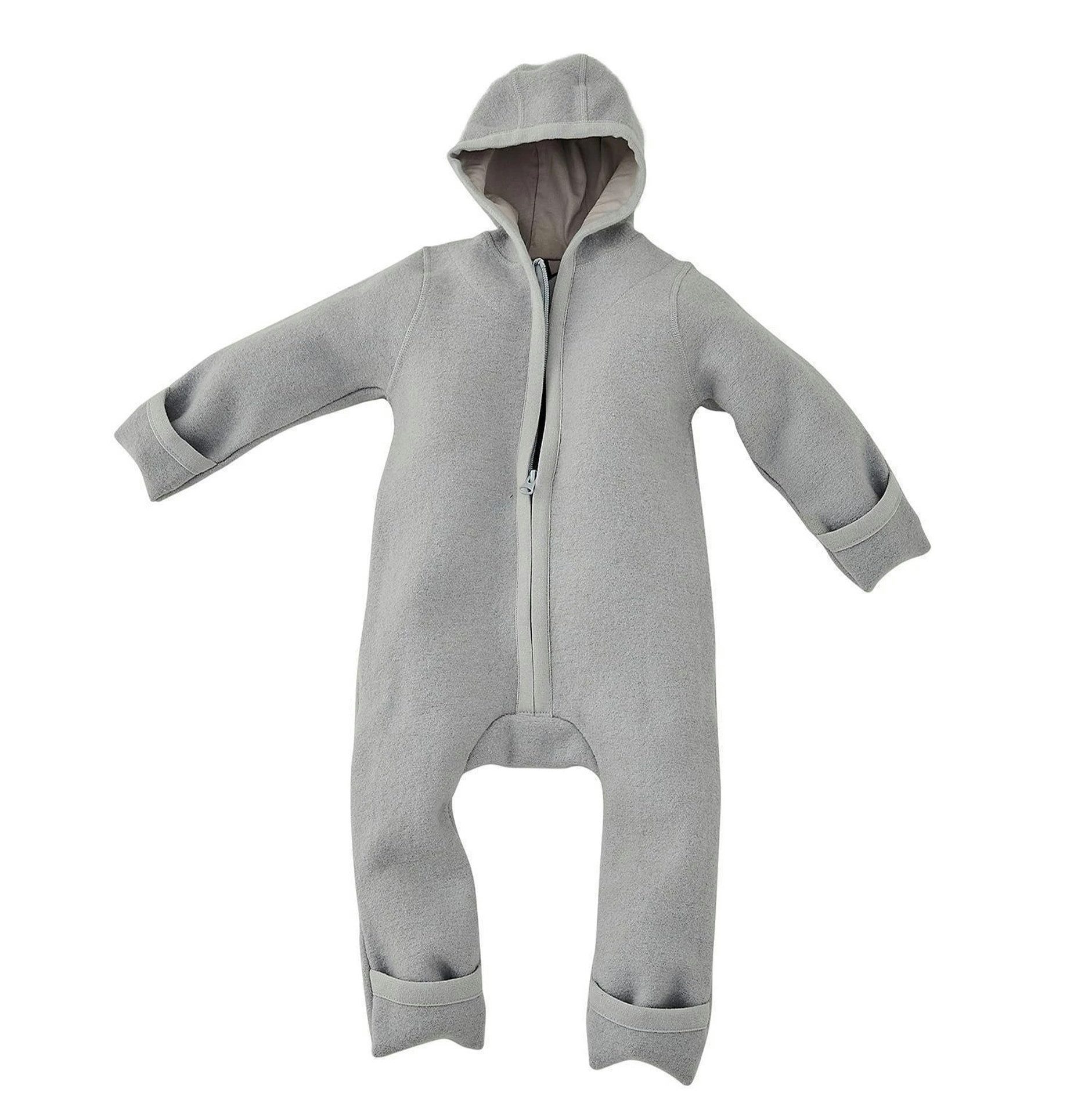 Alavya Home® Overall Alavya Home Walkoverall Bio-Schurwolle - Pastel Grau - 74/80 Wollfleece mit Reißverschluss, Walk Woll-Anzug für Kleinkind und Baby