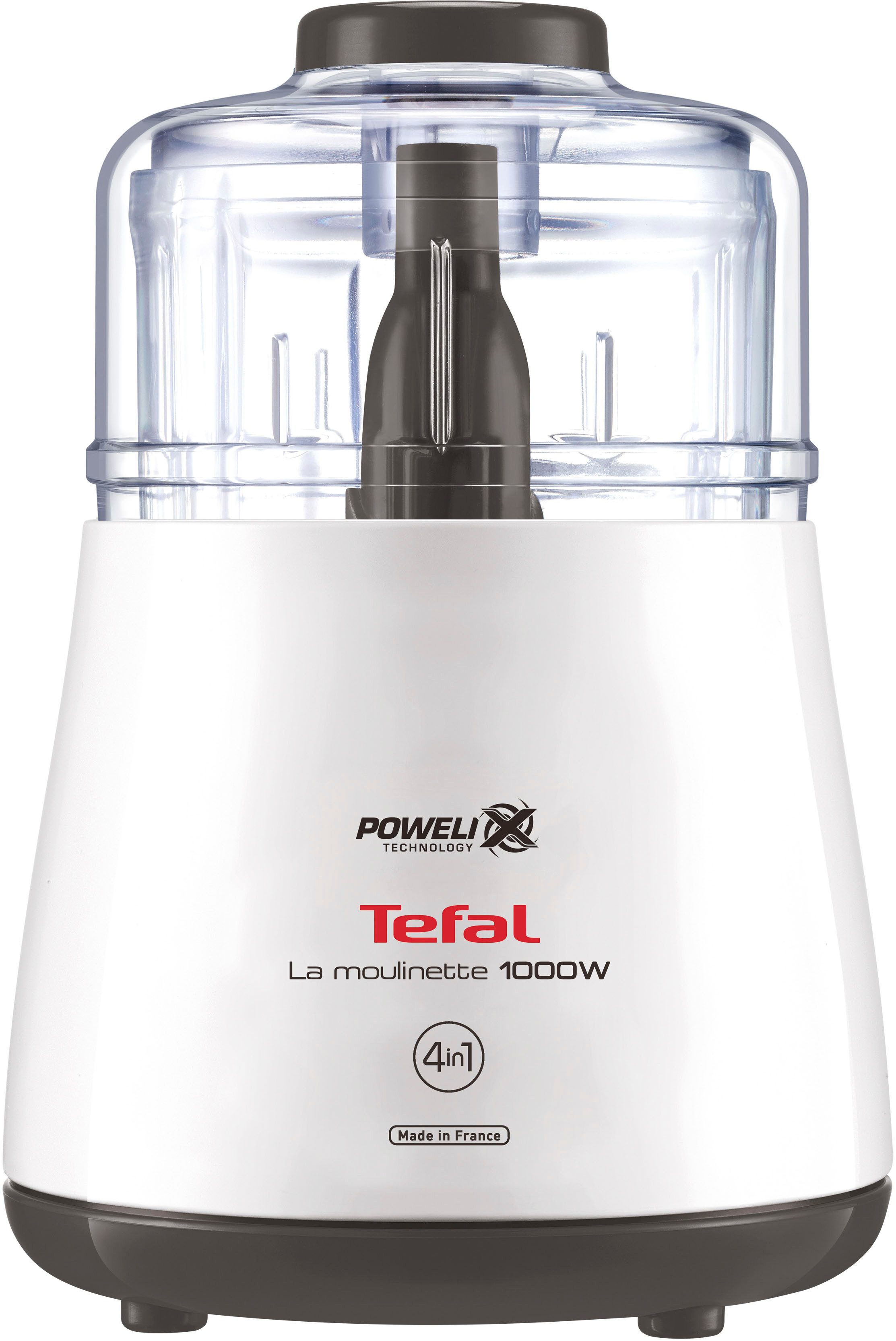 Tefal Zerkleinerer DPA130 La Moulinette, 1000 W, 300g Kapazität, 360°-Deckel, transparenter Behälter