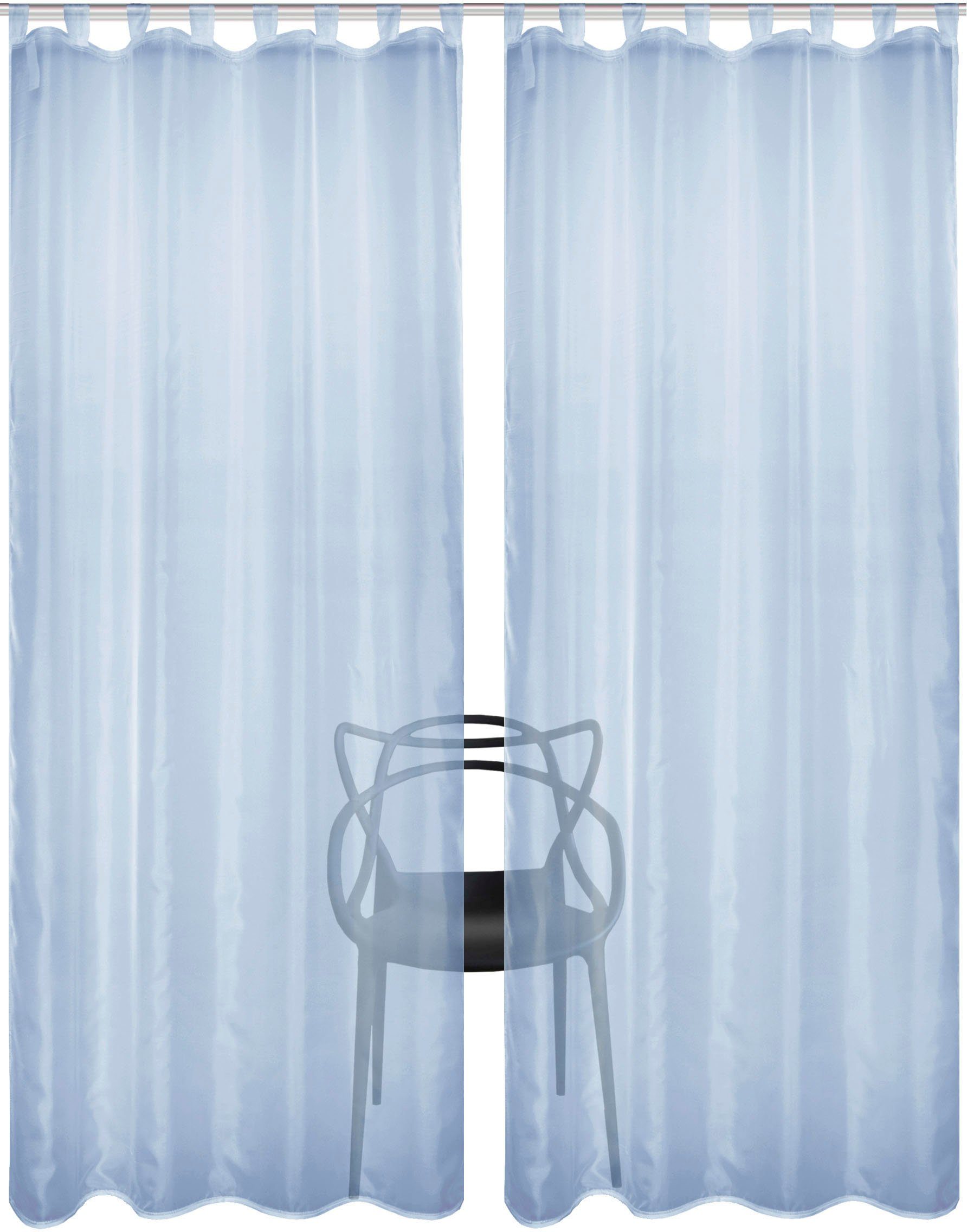 HOME WOHNIDEEN Vorhang NESSI 2er Pack (2 St), Schlaufen, transparent, Uni, günstig online kaufen