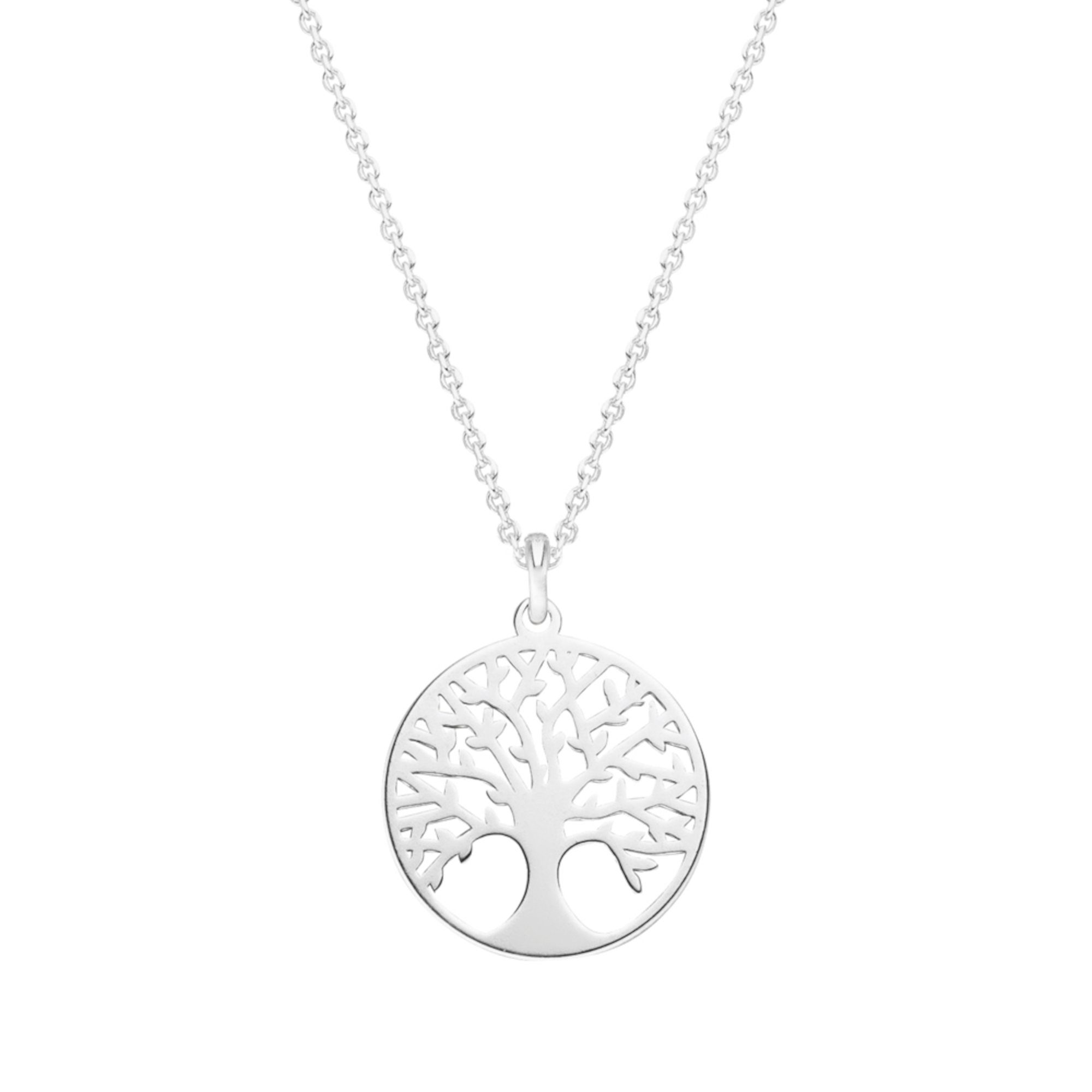 SCHOSCHON Kette mit Anhänger Halskette Baum des Lebens Anhänger 925 Silber ø 16,5 mm, Lebensbaum Schmuck