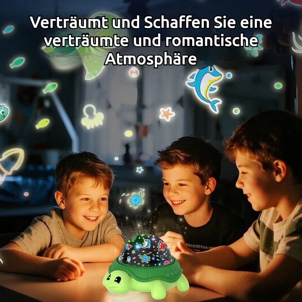 QUBEBU LED Nachtlicht Schildkröte LED Sternenhimmel Projektor Ozean Meereswelt Nachtlicht, Kinder Geschenke, LED fest integriert, Beruhigendes Nachtlicht Sternenprojektor, 5 Farben, Ozean, Sternen, Baby Einschlafhilfe Schreibtischlampe, Kinderzimmer, Schlafzimmer