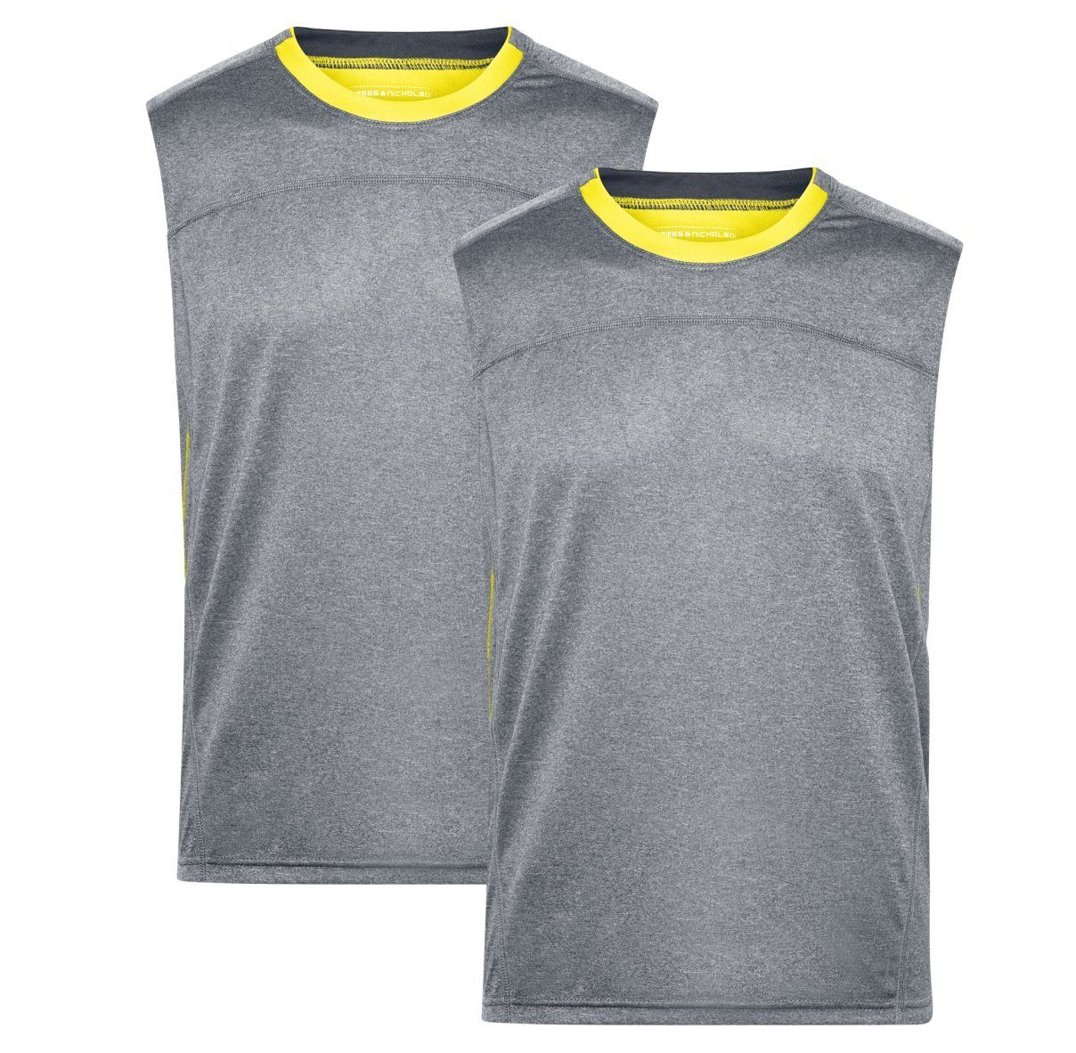 James & Nicholson Lauftop Doppelpack Sportliches Herren Lauf Top aus Funktionspolyester JN470 (Doppelpack, 2er-Pack) Feuchtigkeitsregulierendes Material