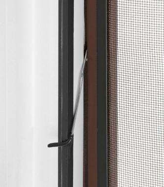 hecht international Insektenschutz-Fensterrahmen MASTER SLIM XL, braun/anthrazit, BxH: 130x220 cm