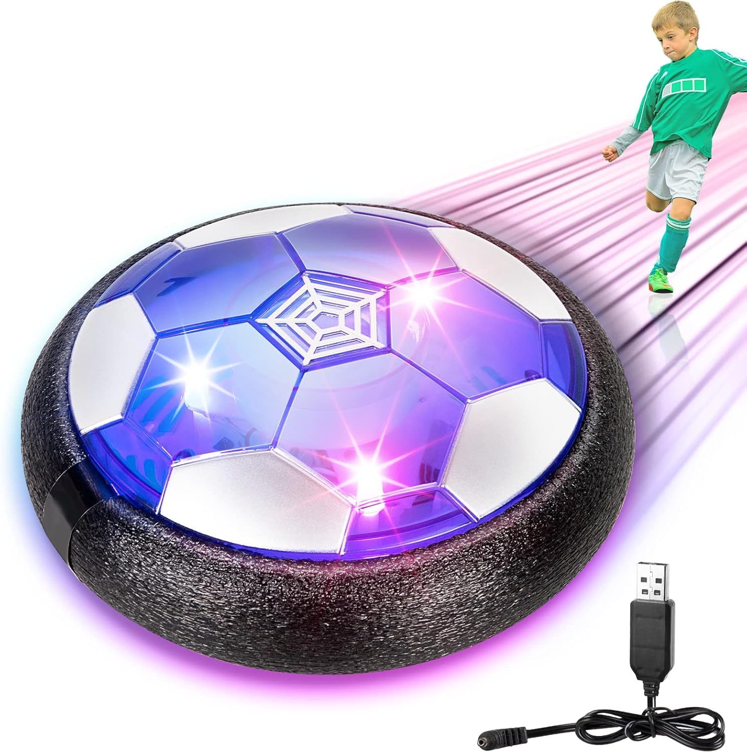 FELIXLEO Spielball Air Power Hover Fussball LED wiederaufladbar Indoor Outdoor (1-St)