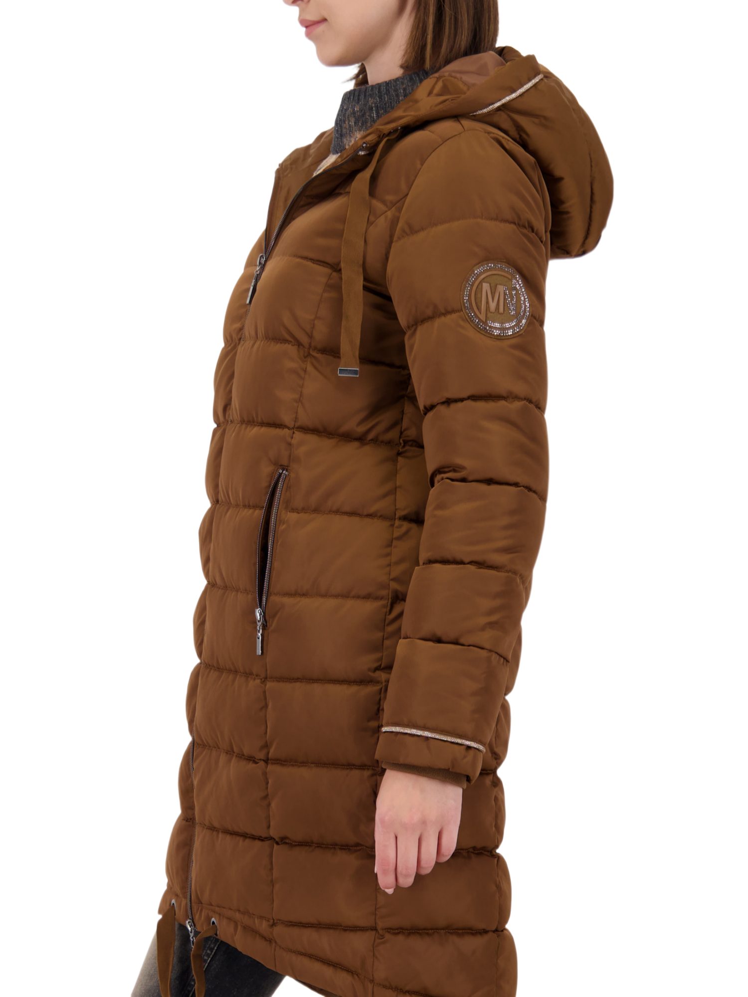Monari Wollmantel braun,Outdoor,Polyester,Unifarben,Lang,Regular Fit