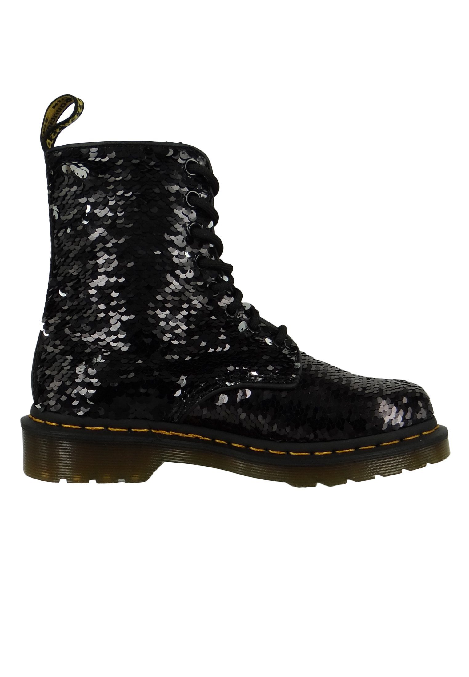 DR. MARTENS 24591016 1460 Pascal Sequin Black Silver Stiefelette
