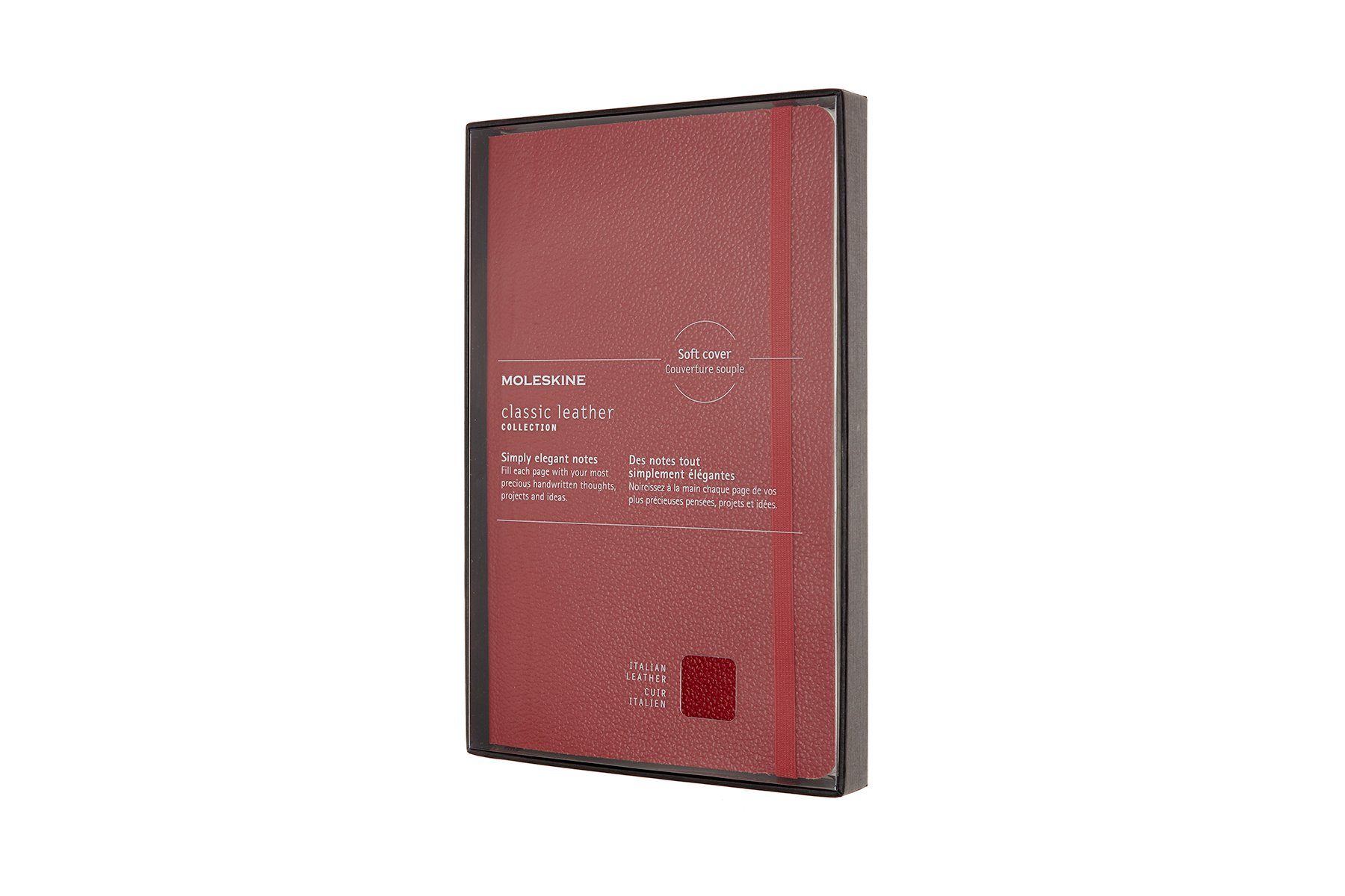 MOLESKINE Notizbuch, Weicher (13x21) Bordeauxrot - - Groß Ledereinband Liniert 