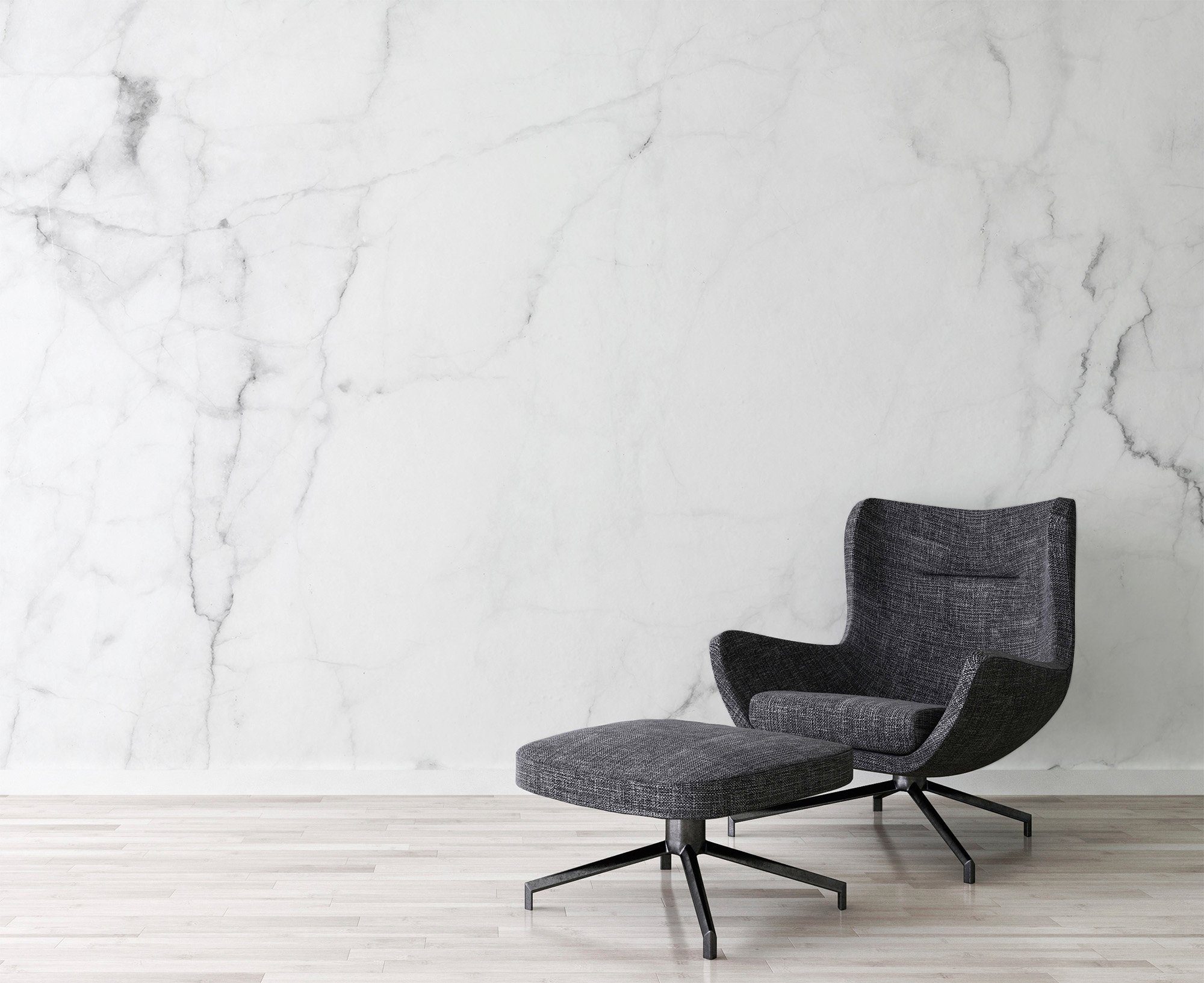 living walls Fototapete Designwalls White Marble 2, glatt, (5 St), Vlies, Wand, Schräge, Decke