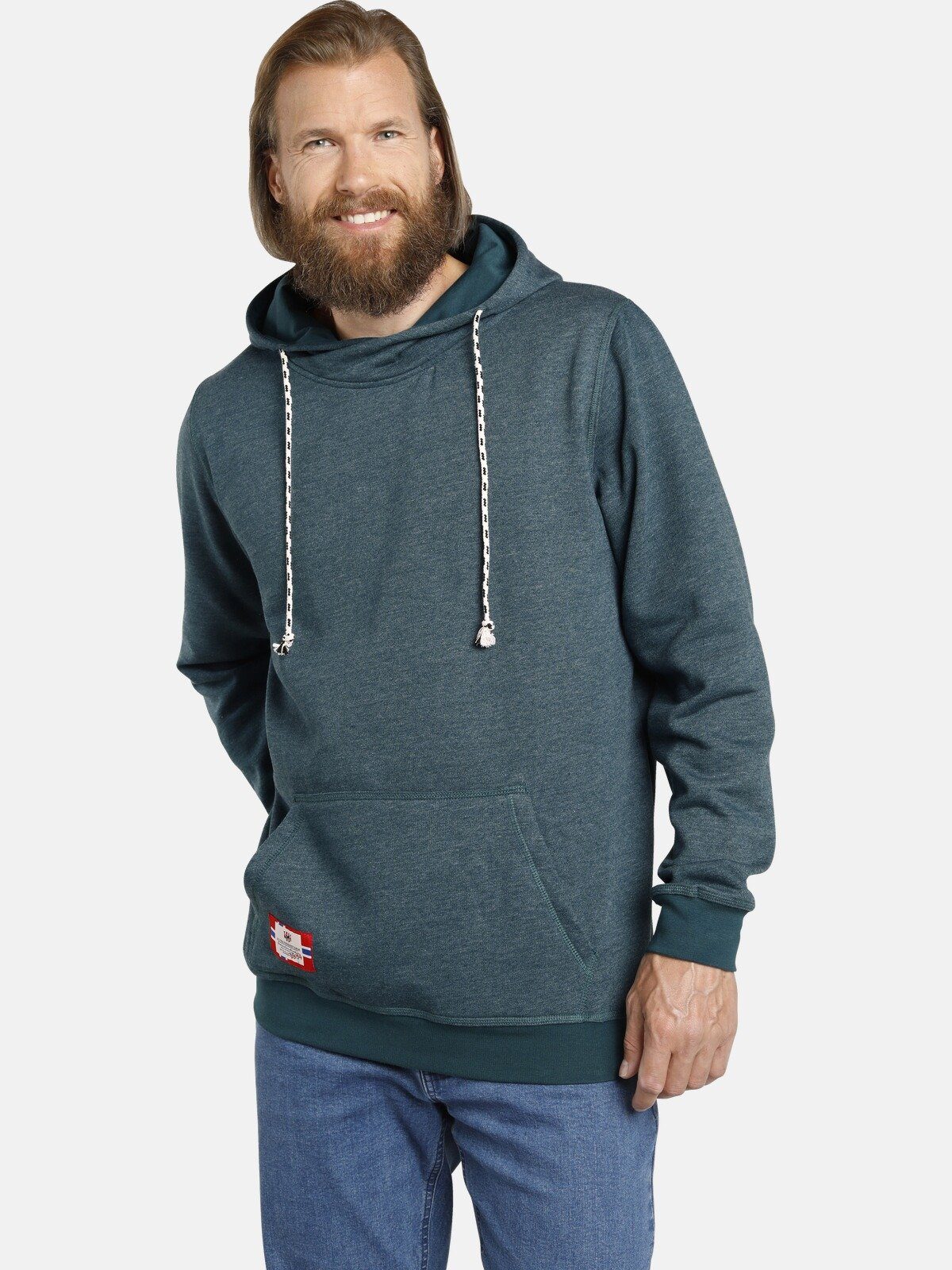 Jan Vanderstorm Kapuzensweatshirt BLANKARD mit asymmetrischem Kragen