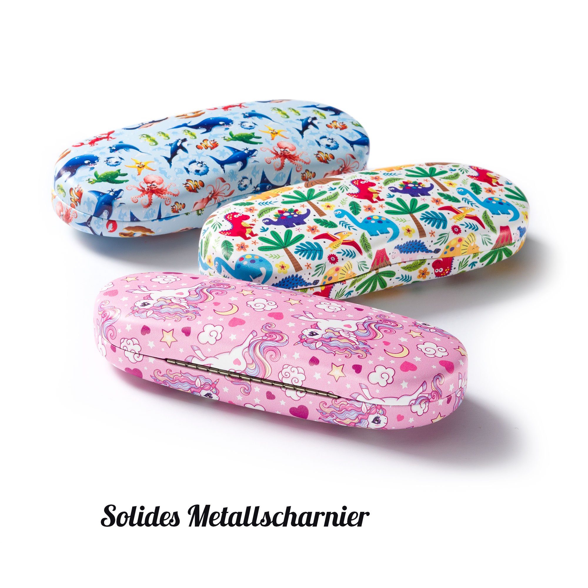 FEFI Brillenetui "Kinder Brillenetui (Hardcase)", Set aus 1 Etui + hochwertigem Mikrofasertuch