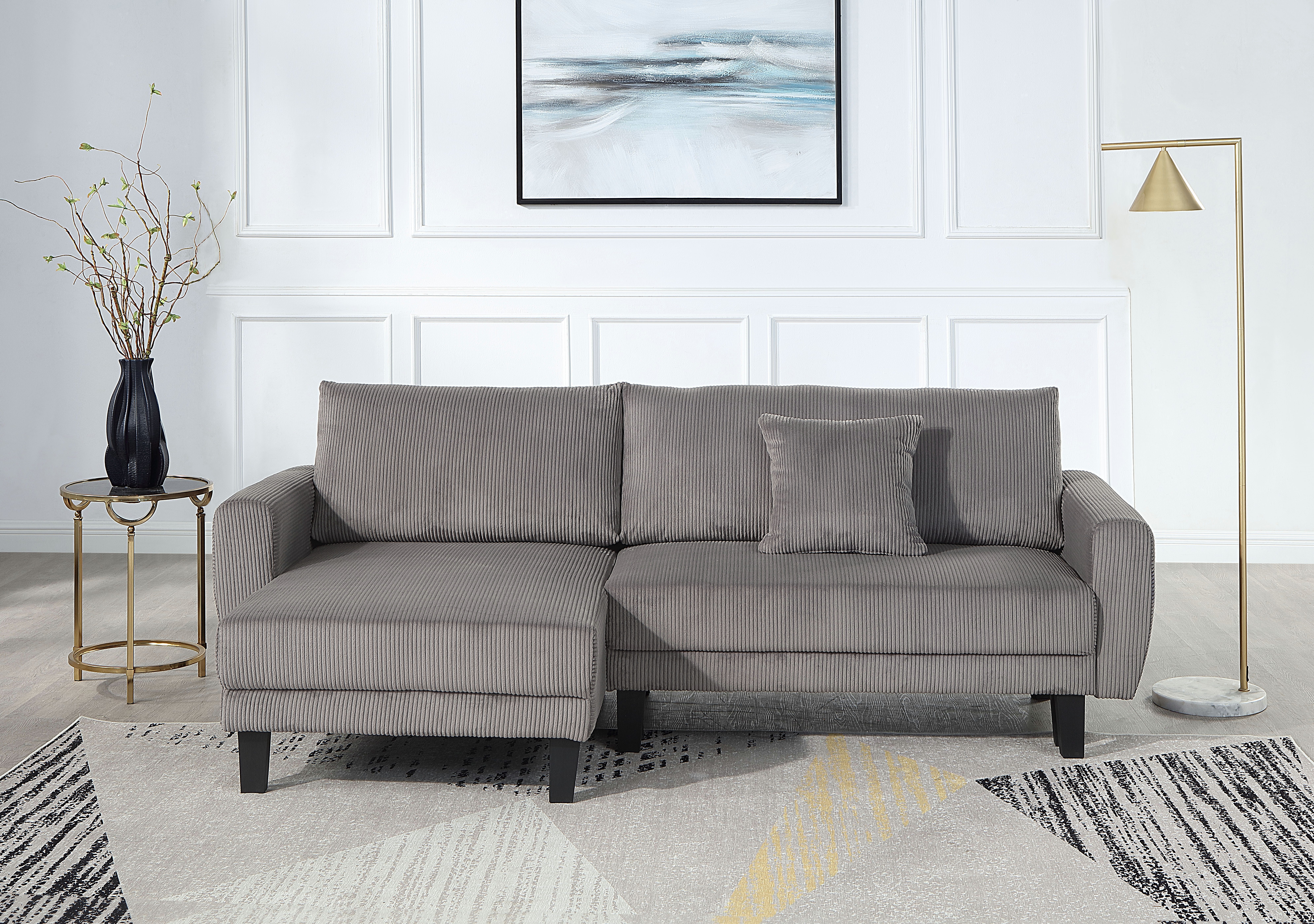 ATLANTIC home collection Ecksofa Leonid L-Form, mit Schlaffunktion und Bett günstig online kaufen