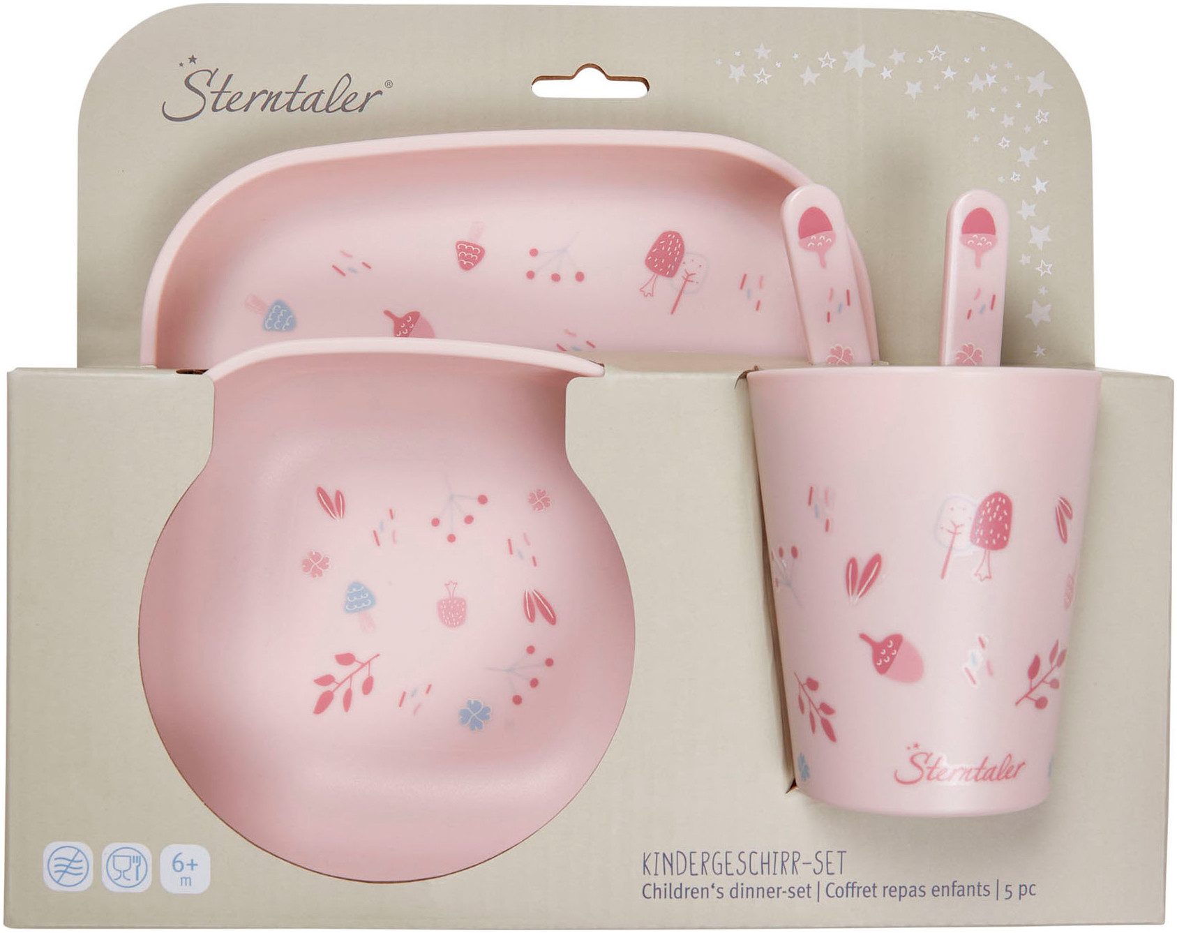Sterntaler® Kindergeschirr-Set Hase Hanni, eckig (5-tlg), Polypropylen