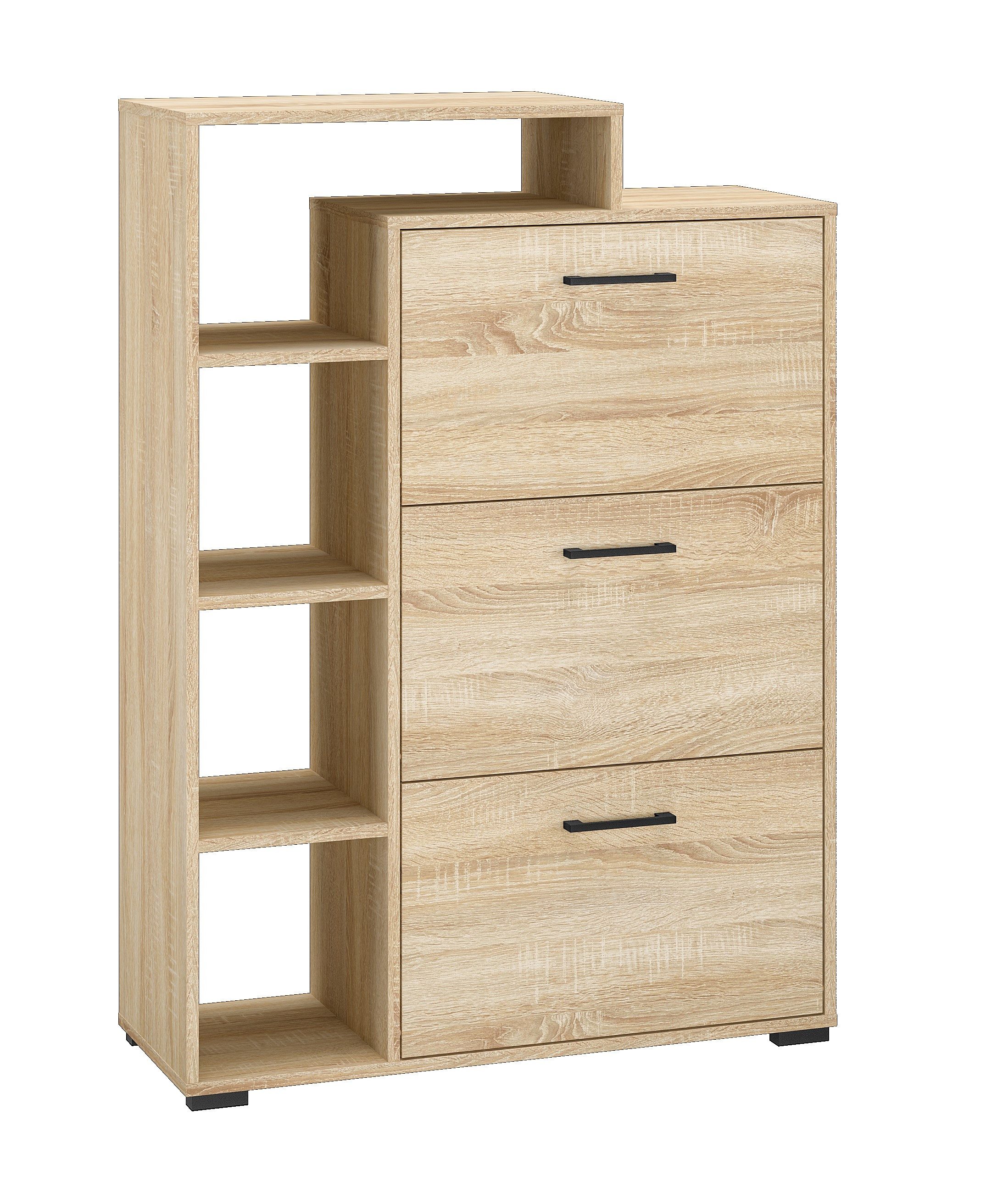 99rooms Schuhschrank Cattie (Schuhschrank, Schrank) mit 3 Klapptüren