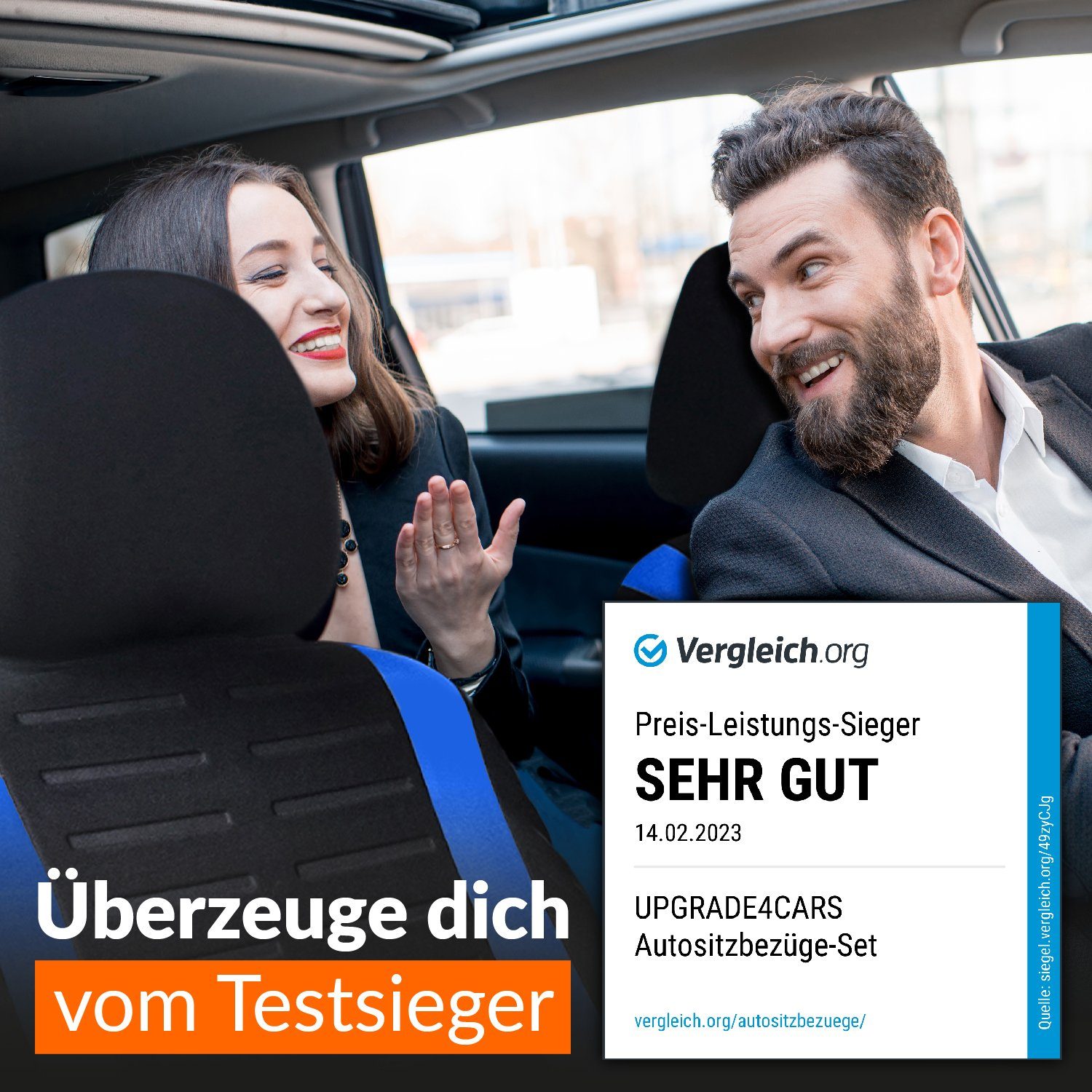 Upgrade4cars Autositzbezug Auto-Sitzbezüge Vordersitze, 4-teilig, Auto-Schonbezüge  Set für Fahrersitz & Beifahrer