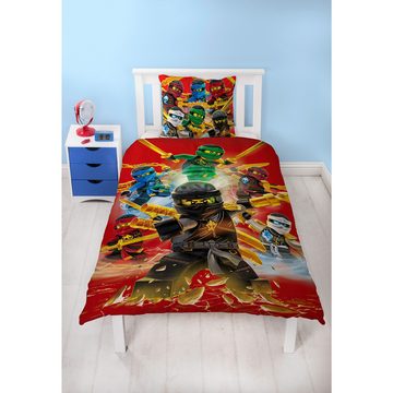 Kinderbettwäsche Lego Ninjago Champion Fire Bettwäsche Linon / Renforcé, BERONAGE, 100% Baumwolle, 2 teilig, 135x200 + 80x80 cm