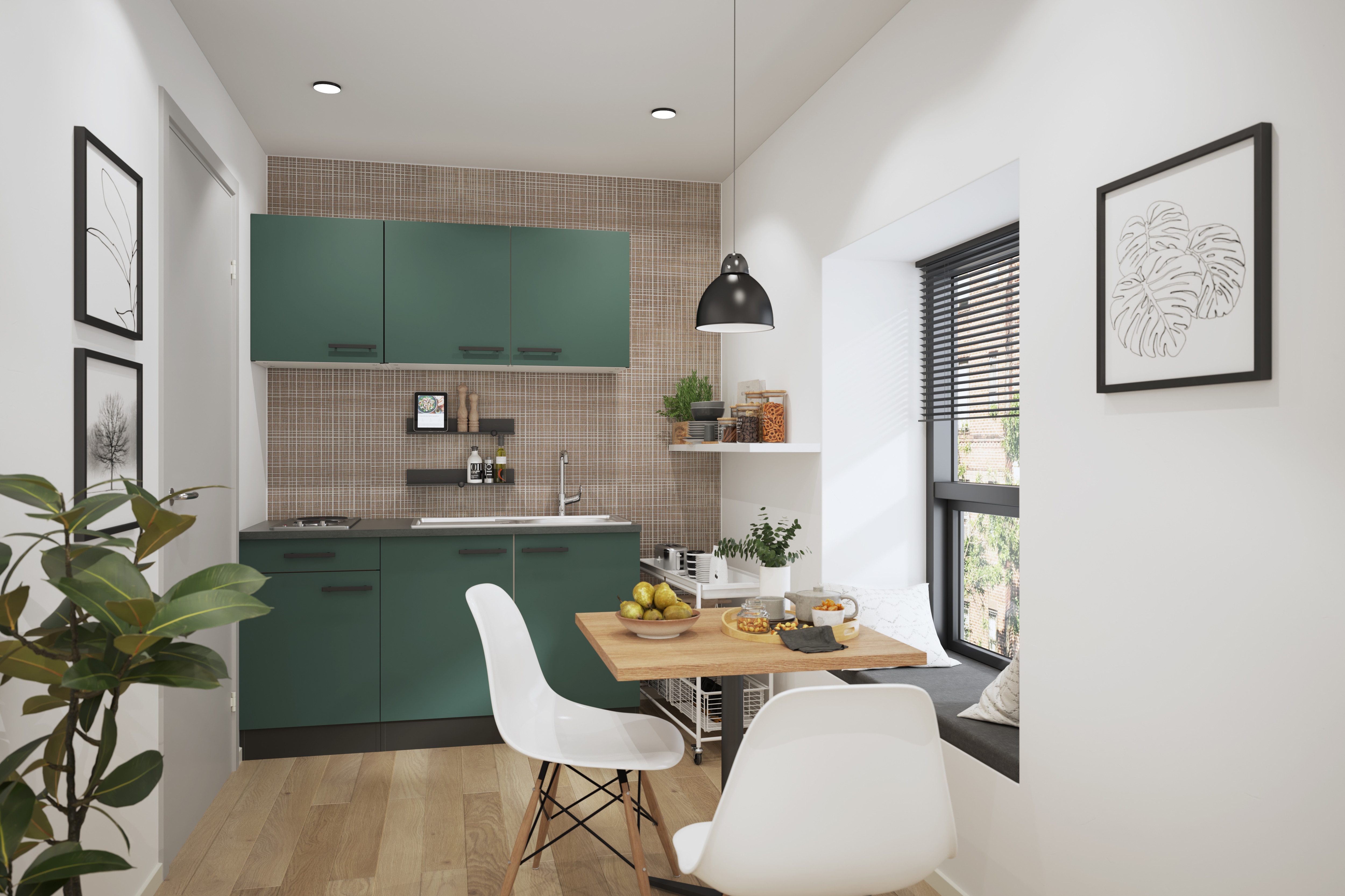 OPTIFIT Pantryküche Palma, Breite 150 cm, wahlweise mit Unterbaukühlschrank oder Kochfeld