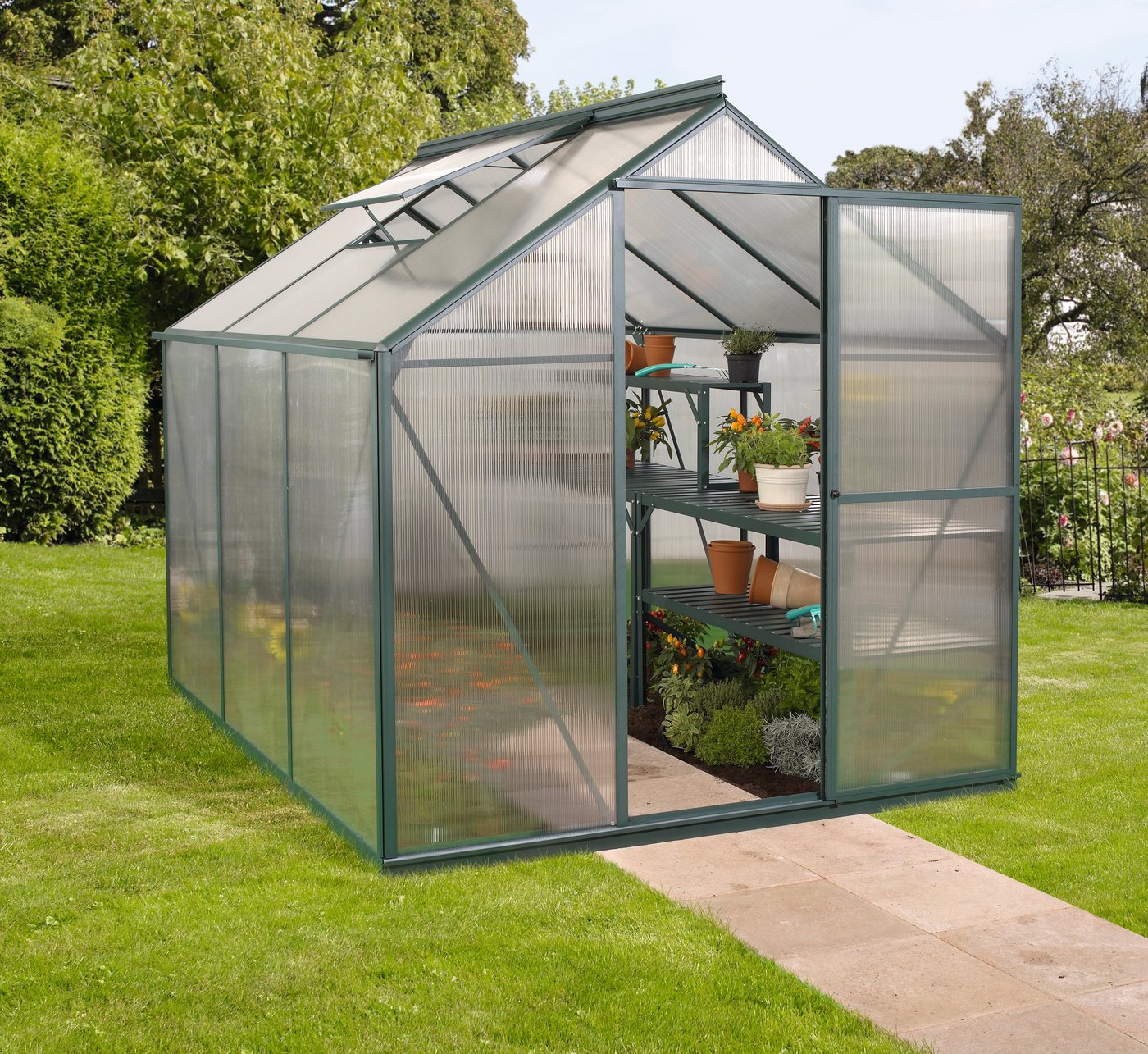 Vitavia Gewächshaus EOS 4400, BxTxH: 198 x 229 x 195 cm, 4 mm Wandstärke, Set, mit Fundamentrahmen grün | Rabatt: 30% Vitavia Gewächshaus EOS 4400, BxTxH: 198 x 229 x 195 cm, 4 mm Wandstärke, Set, mit Fundamentrahmen grün | Rabatt: 30%