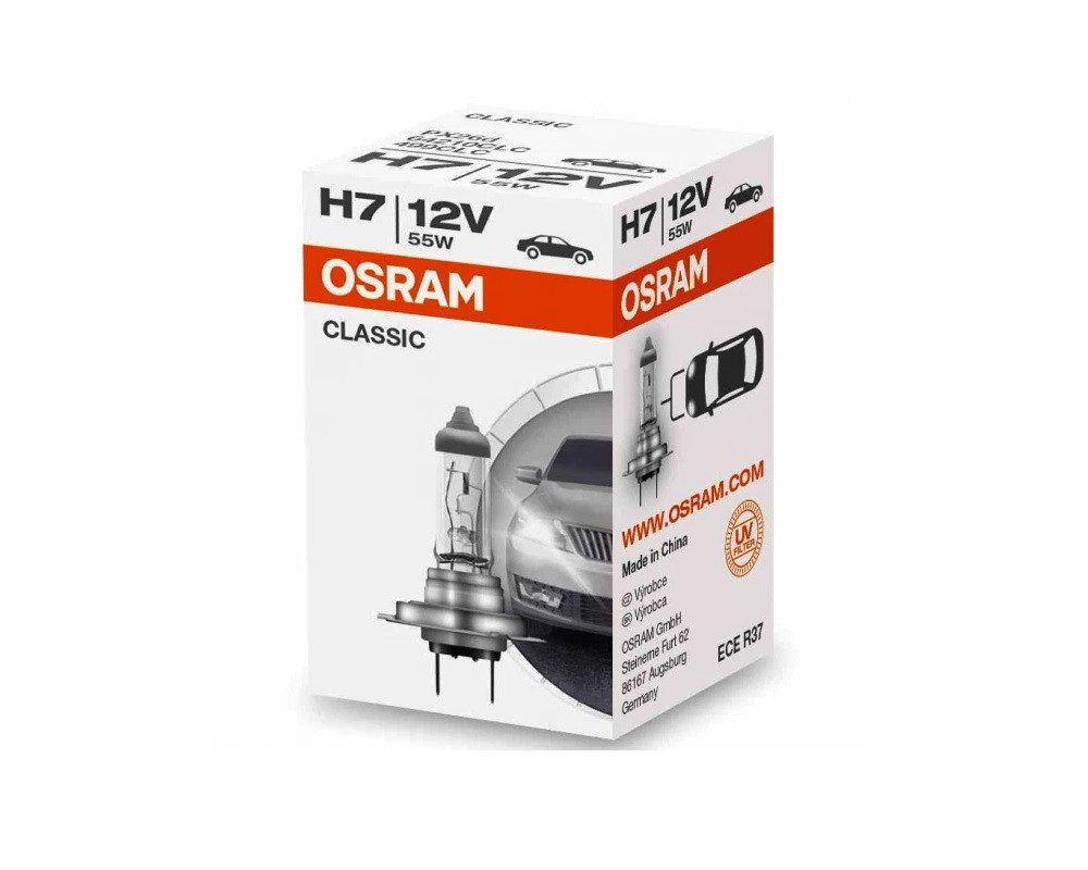 Osram KFZ-Ersatzleuchte OSRAM CLASSIC H7 PX26d 12 V 55 W (1er Faltschachtel), H7, 1 St., Warmweiß, Standard