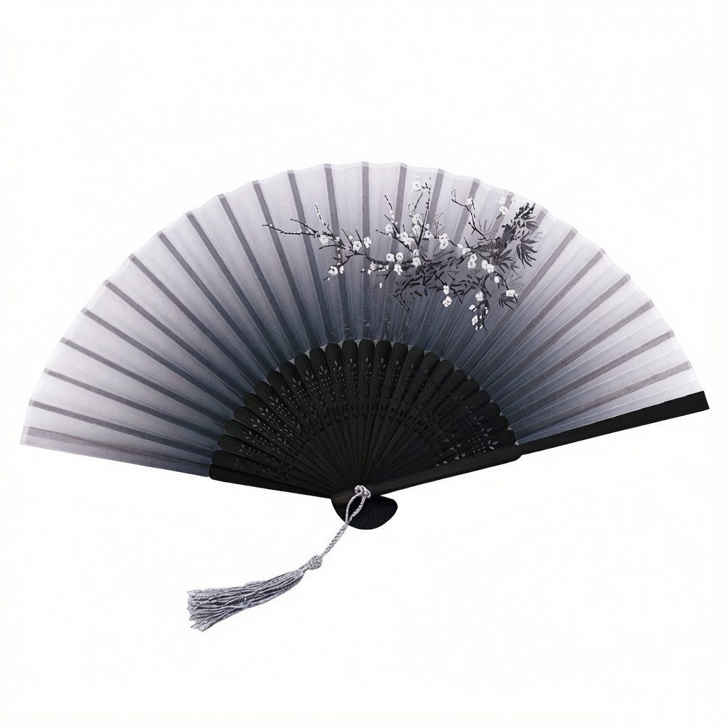 Bwecuy Handfächer Faltbarer Handfan, Tragbarer Stoff-Handfan
