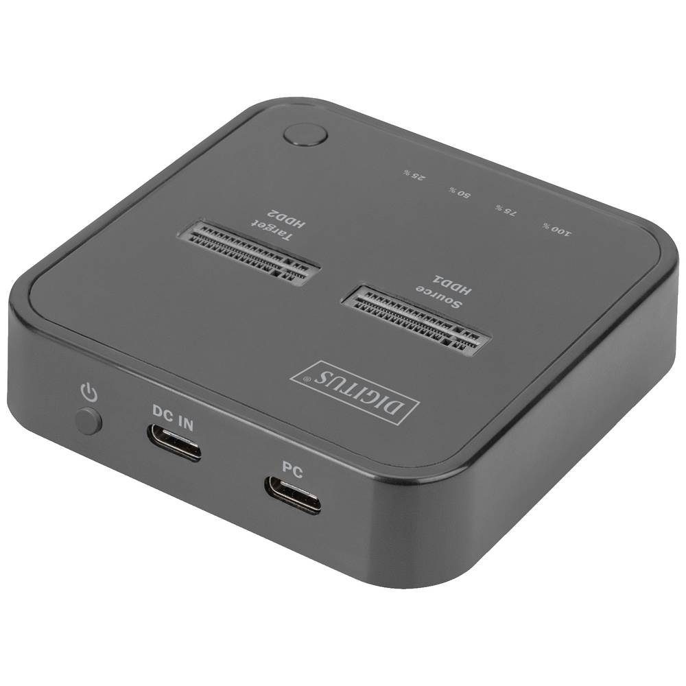 Digitus Festplatten-Dockingstation Dual M.2 NVMe SSD Docking Station mit Offline-Klonfunktion DA-71545, mit Clone-Funktion