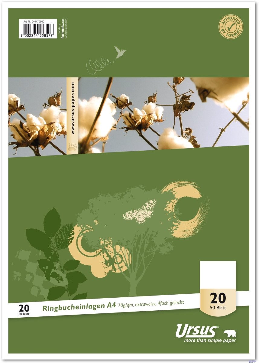 Notizblock Ringbucheinlage A4 70g/qm 50 Blatt blanko