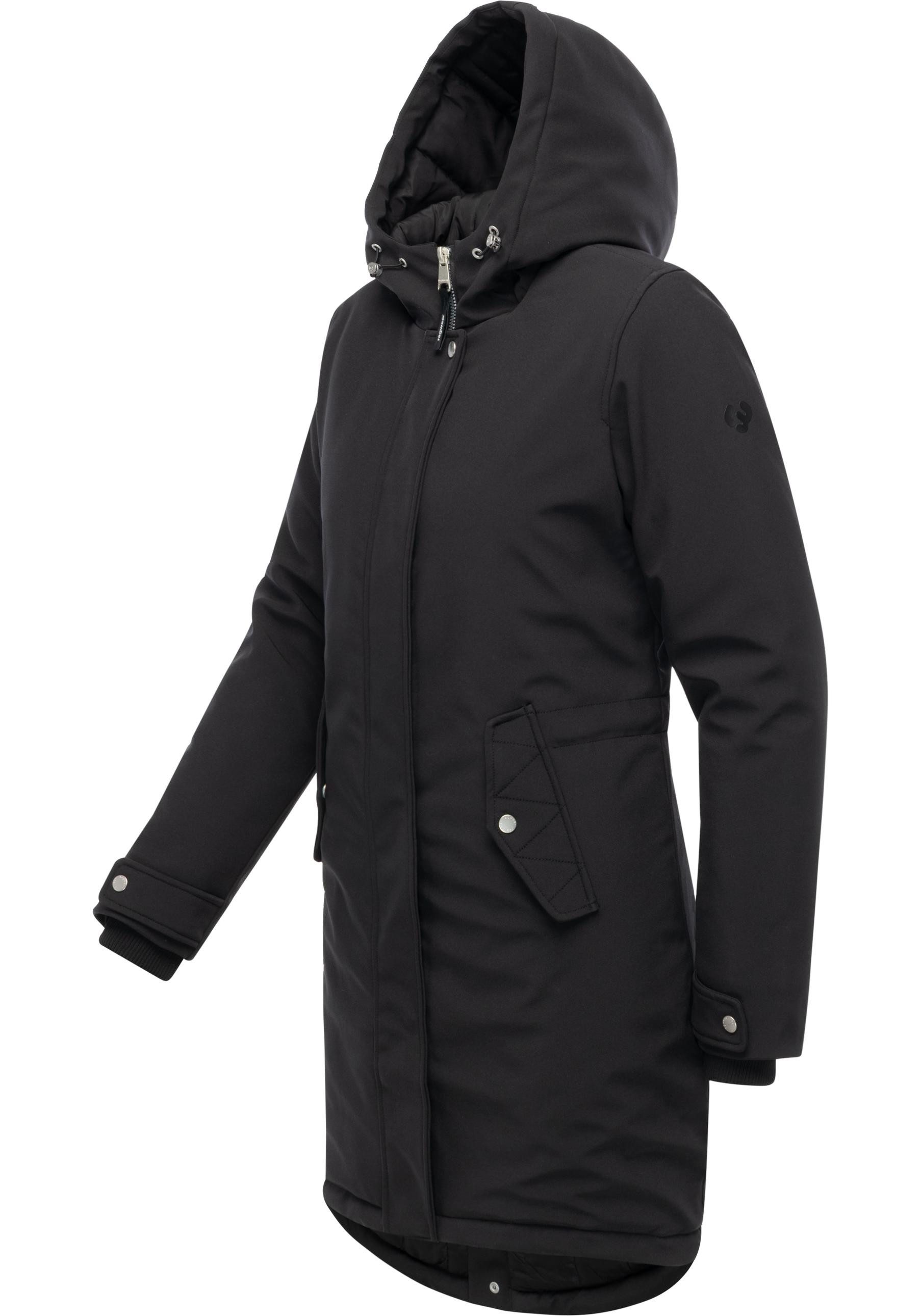Ragwear Softshellmantel Itiga Wasserdichter Übergangsmantel mit Taillenzugband