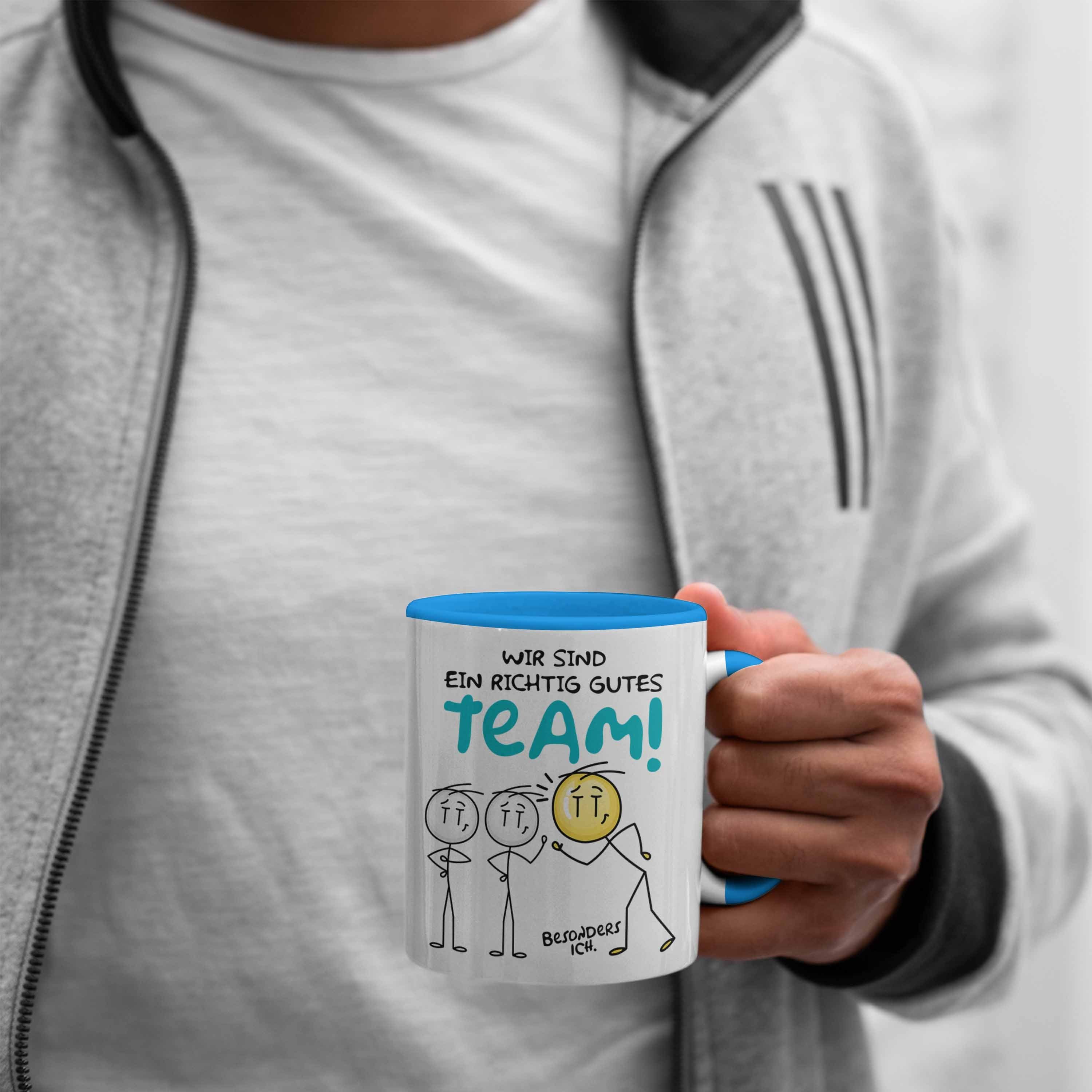 Geschenkidee Kaffeetasse Tasse Team Blau Trendation Dankeschön Bestes Geschenk für Tasse Dan