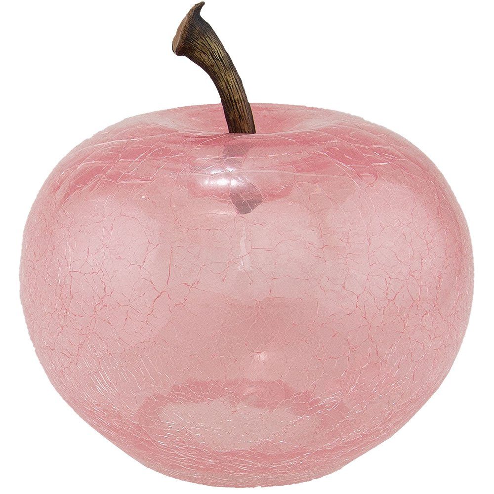 WEINBERGER Dekoleuchte Durchsichtig Dekoobjekt & Beleuchtbar - Rosa Dekofigur aus Apfel Glas RIFFELMACHER