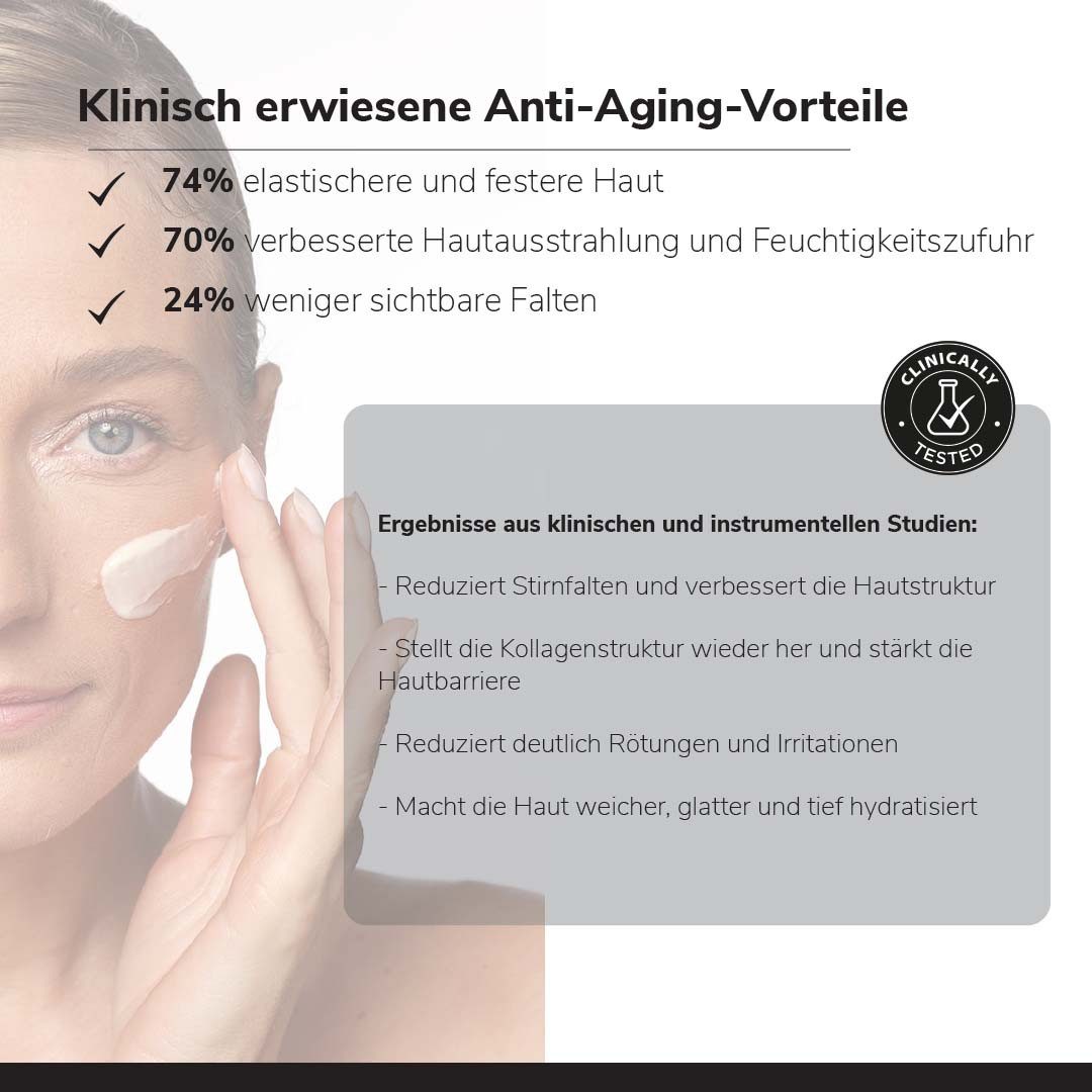 Biostile Anti-Aging Nachtcreme für Gesicht, Hals & Dekolleté, Creme, 50 g, Mit Hyaluron, Peptiden und Ceramiden, 50 ml