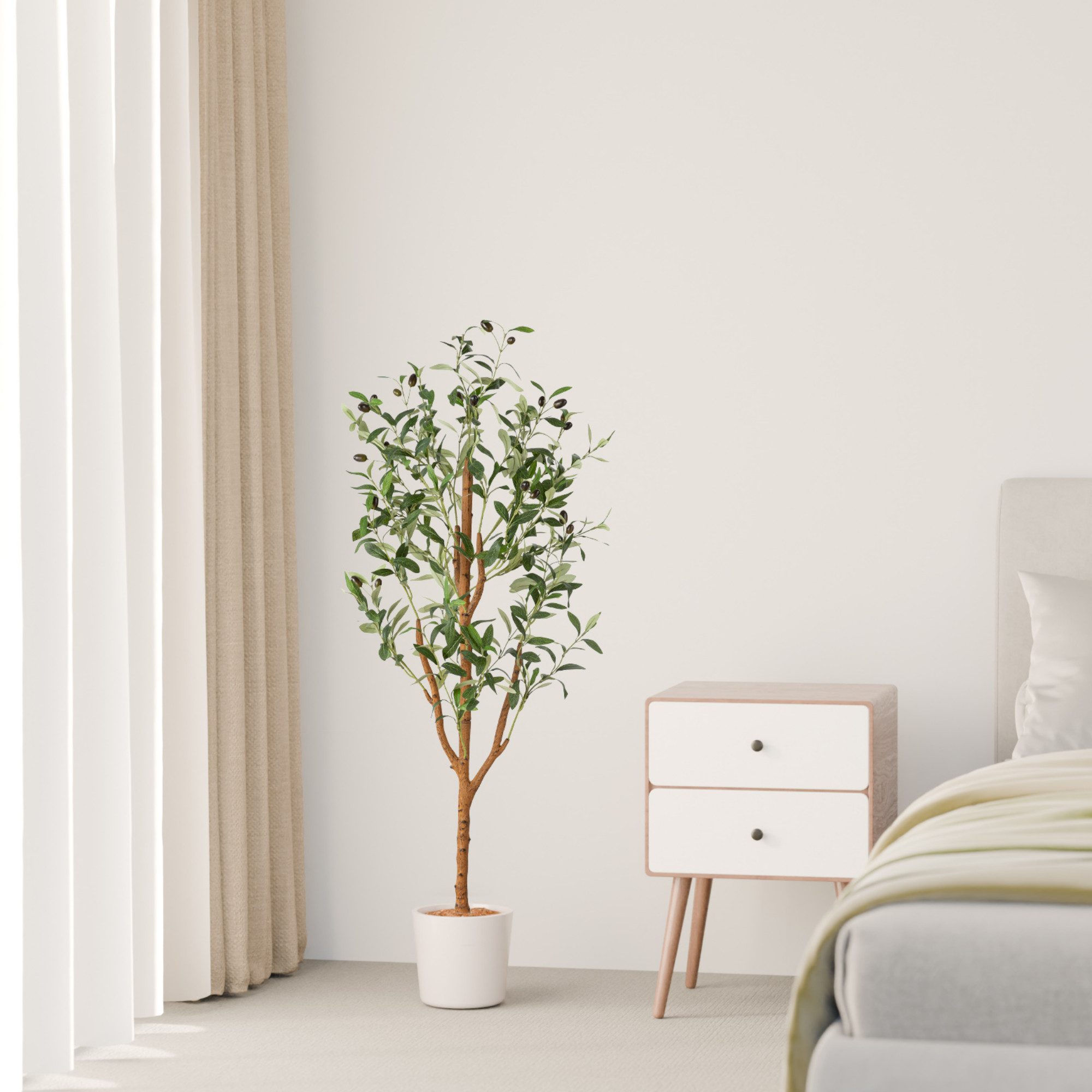 Kunstbaum Künstlicher Olivenbaum, Kunstpflanze Olivenbaum künstlich Olive, PASCH, Höhe 120 cm