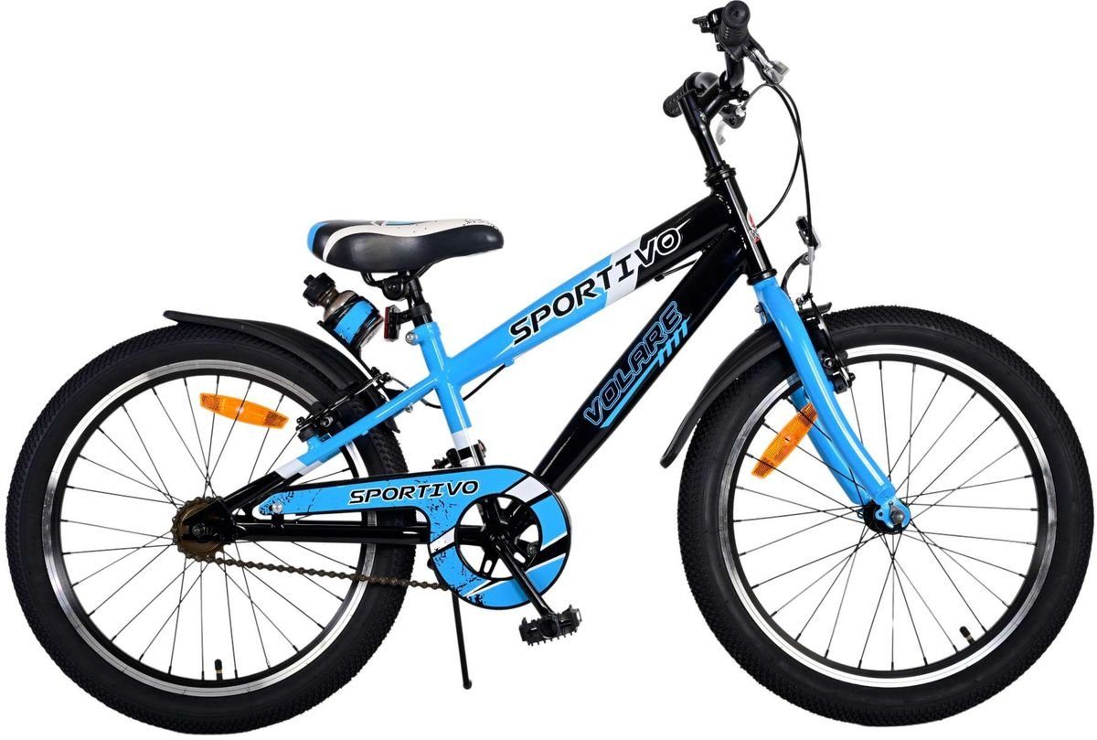 Volare Kinderfahrrad 20 Zoll Kinder Jungen Fahrrad Kinderfahrrad Rad Sportivo Blau 22111, 1 Gang, Seitenständer, Schutzbleche, Trinkflasche, Klingel