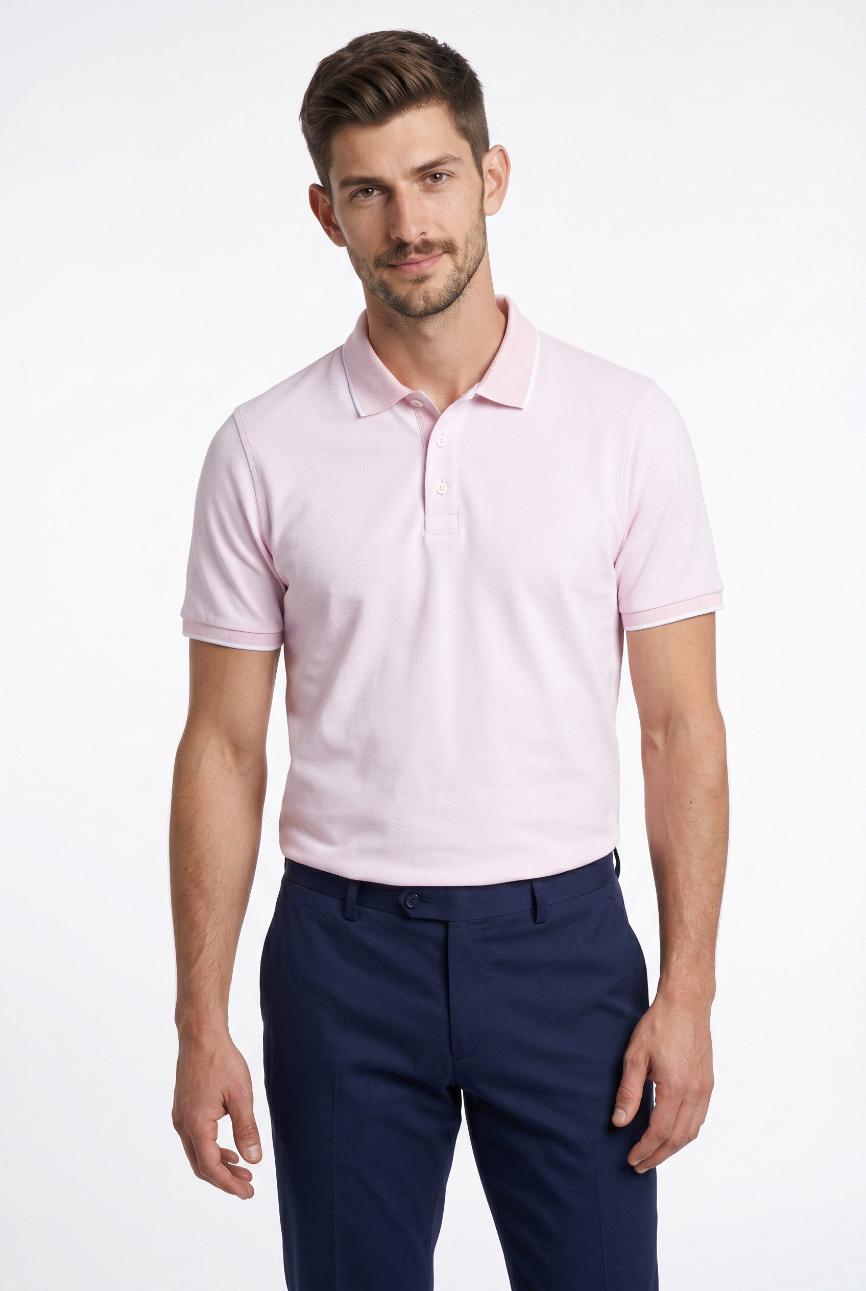 MARVELIS Poloshirt meliert, leicht tailliert