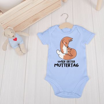 Shirtracer Shirtbody Unser erster Muttertag I Füchsen (1-tlg) Muttertagsgeschenk