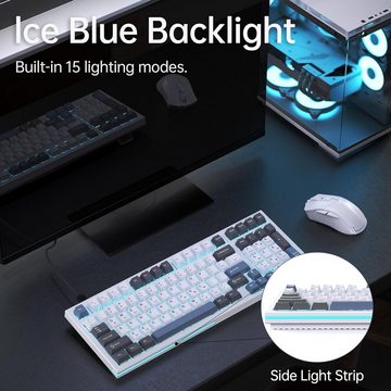 NEWMEN K98SE Mechanische Gaming 98 Tasten LED Hintergrundbeleuchtete Tastatur (96% QWERTY US Layout, Verkabelte Tastatur, Vorab geschmierte)