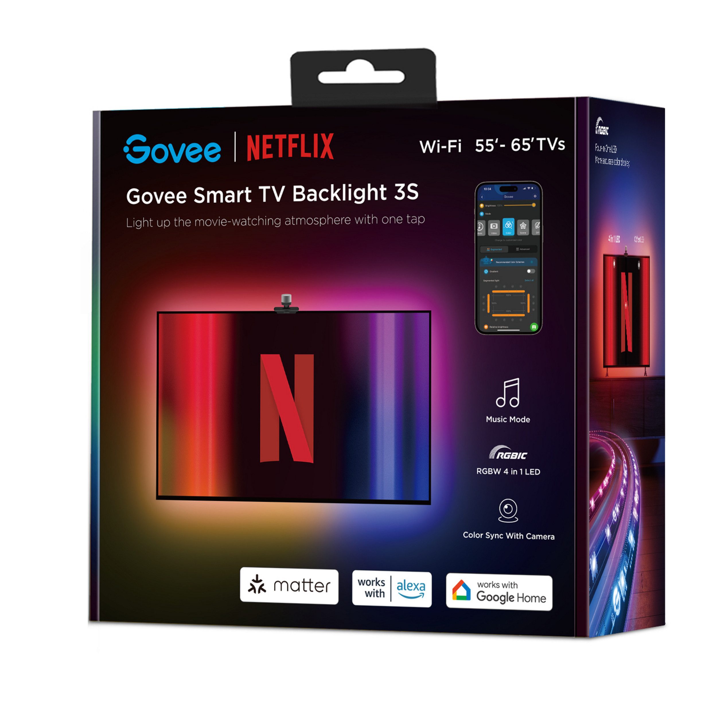 Govee LED Lichtleiste Govee TV-Hintergrundbeleuchtung 3S (55–65 Zoll) NETFLIX-CO-BRANDING