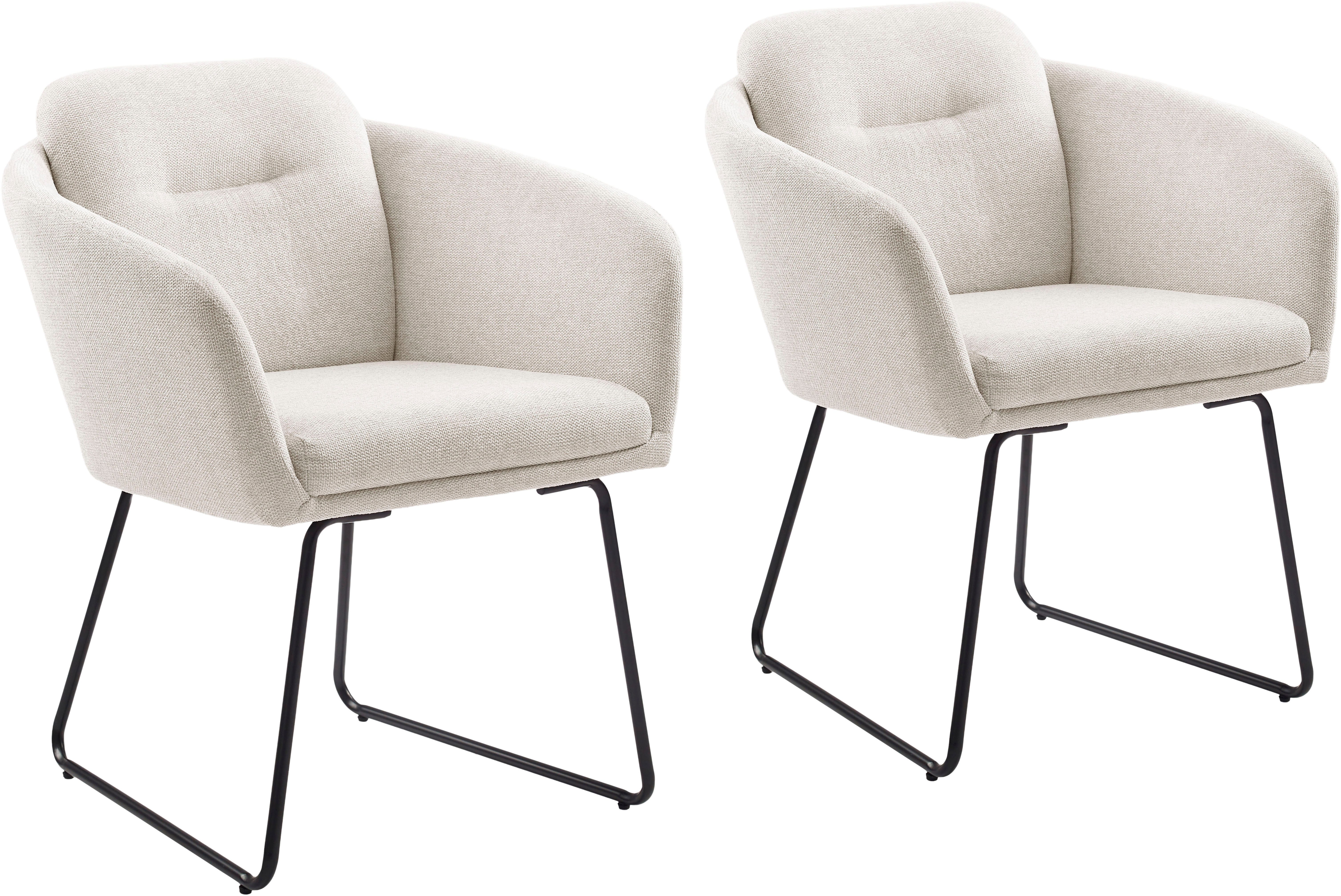 INOSIGN Esszimmerstuhl Sphere (Set, 2 St), hochwertiger Strukturstoffbezug, Metallgestell, Sitzhöhe 49 cm
