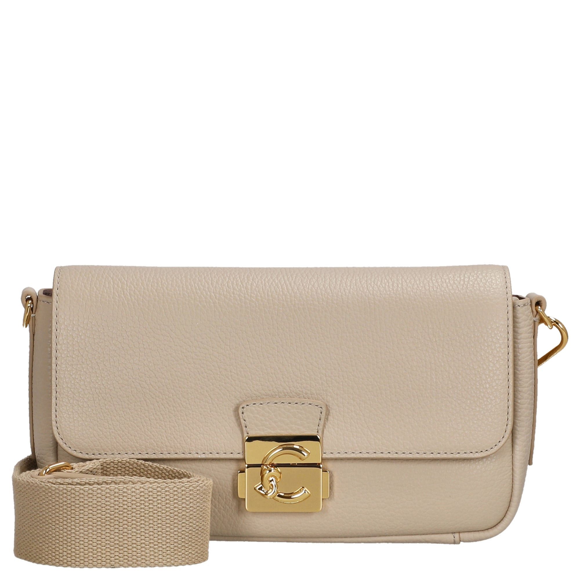 COCCINELLE Umhängetasche C-Me Lock Medium - Schultertasche 24 cm (sandshell)