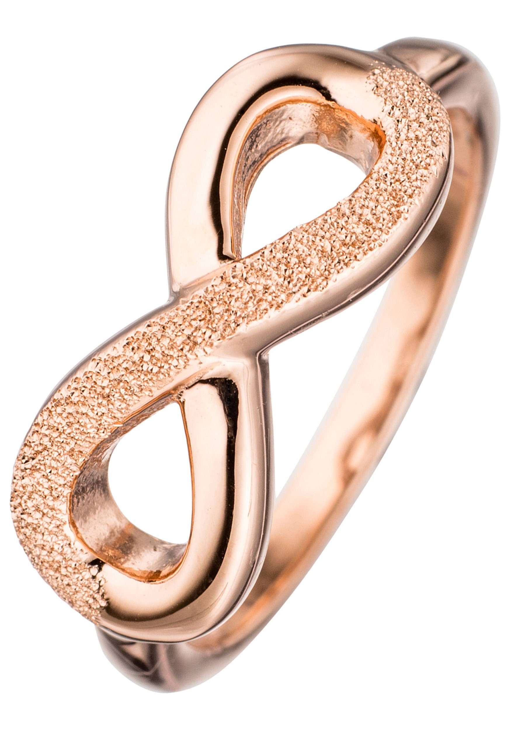 JOBO Silberring Unendlichkeit, 925 Silber roségold vergoldet