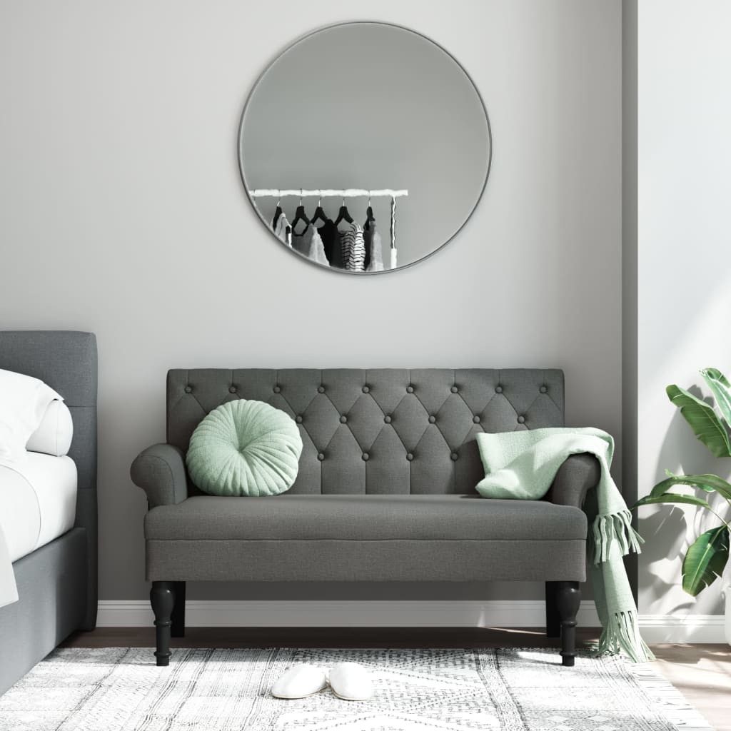 Sitzbank Sitzbank mit Rückenlehne Dunkelgrau 120x62x75,5 cm Stoff