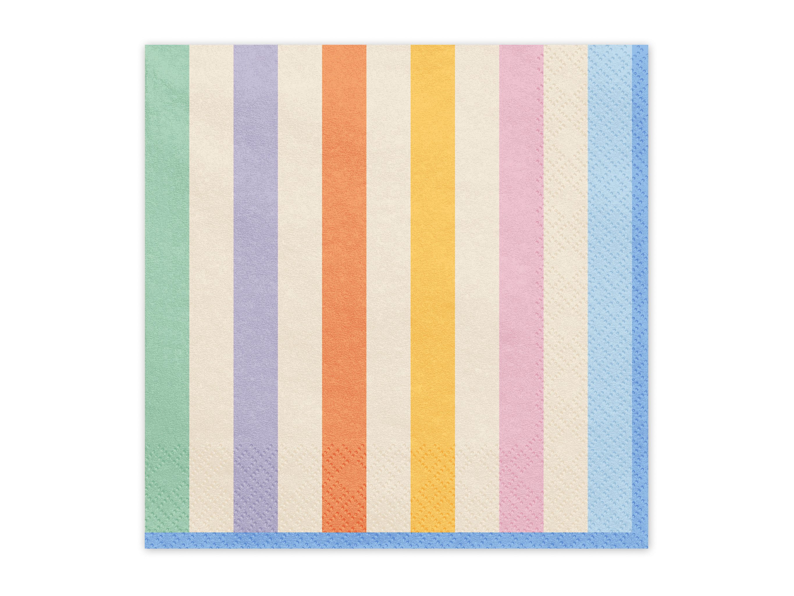 partydeco Papierserviette, Servietten Papier 33x33cm 2-lagig 20 Stück Streifen Muster Bunt