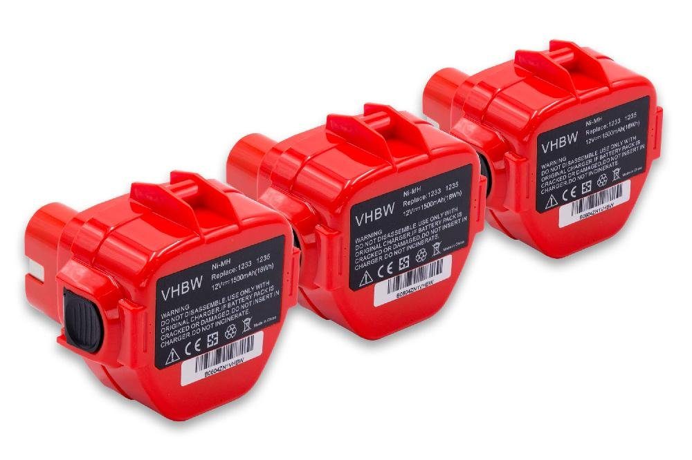 vhbw Ersatz für Makita 1220, 1222, 1233, 1234, 1235, 192598-2, 1235F, Akku 1500 mAh