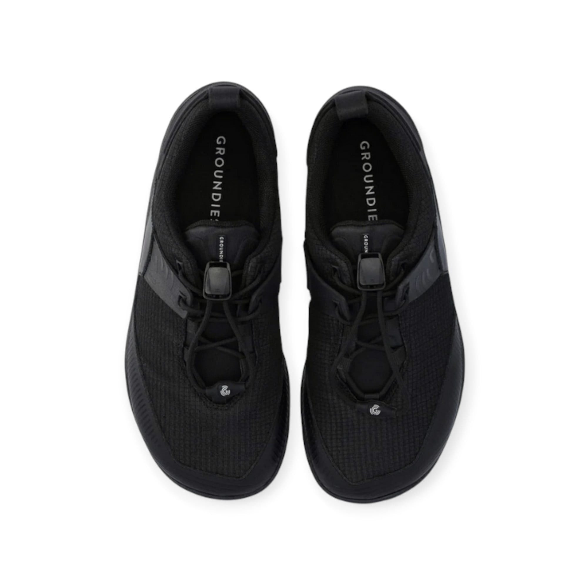 GROUNDIES Chamonix TR Low (Barfussschuhe, Zero Drop, Trail) schwarz Damen Laufschuh
